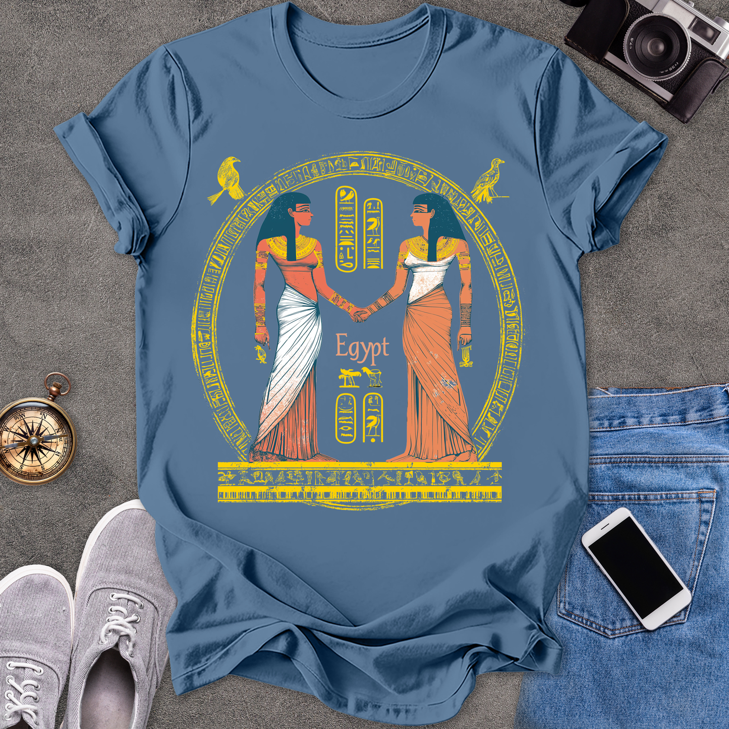 Egypt -Two Goddesses | Unisex Softstyle T-Shirt | Travel Lover Tee