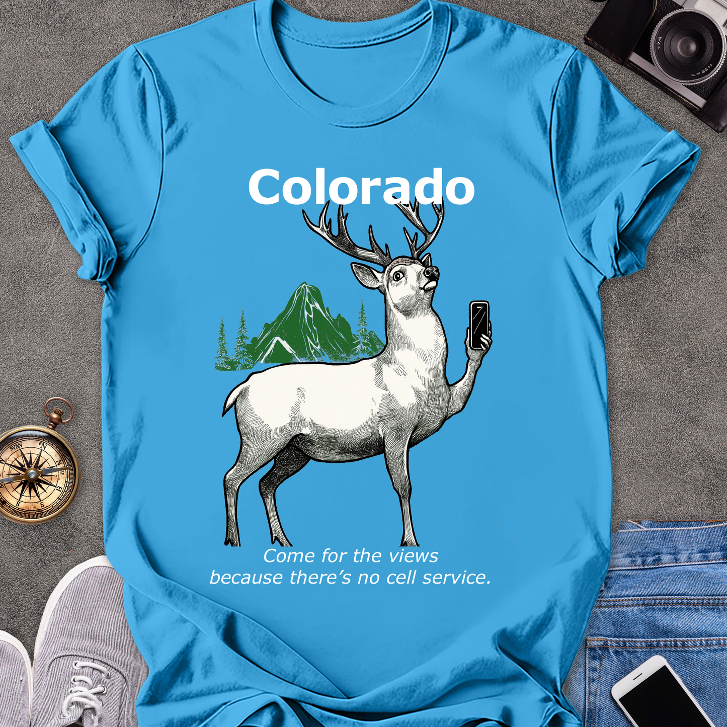 Colorado - Come for the Views Because There's No Cell Service | Unisex Softstyle T-Shirt | Adventure Lover Tee