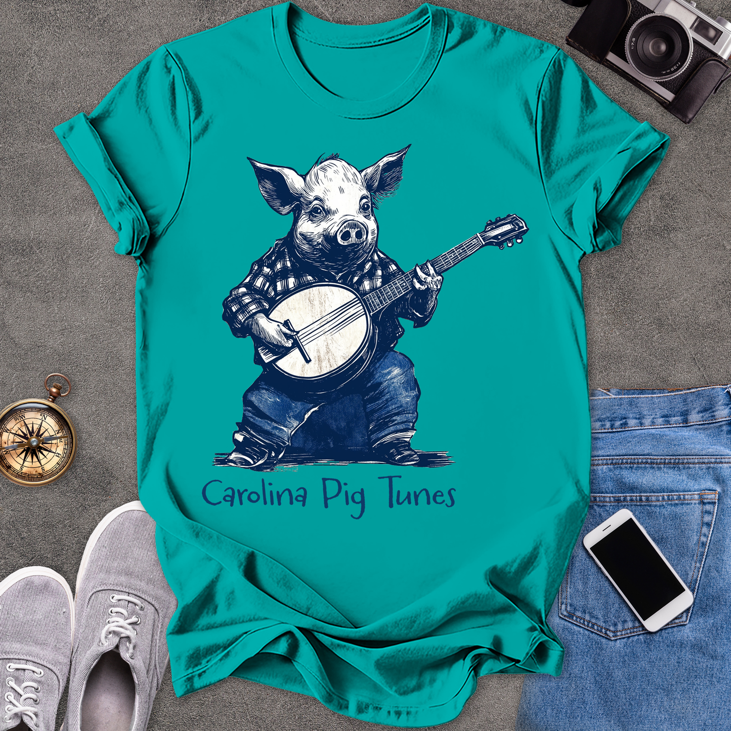 Carolina Pig Tunes | Unisex Softstyle T-Shirt | Fun and Casual Music Lover Tee