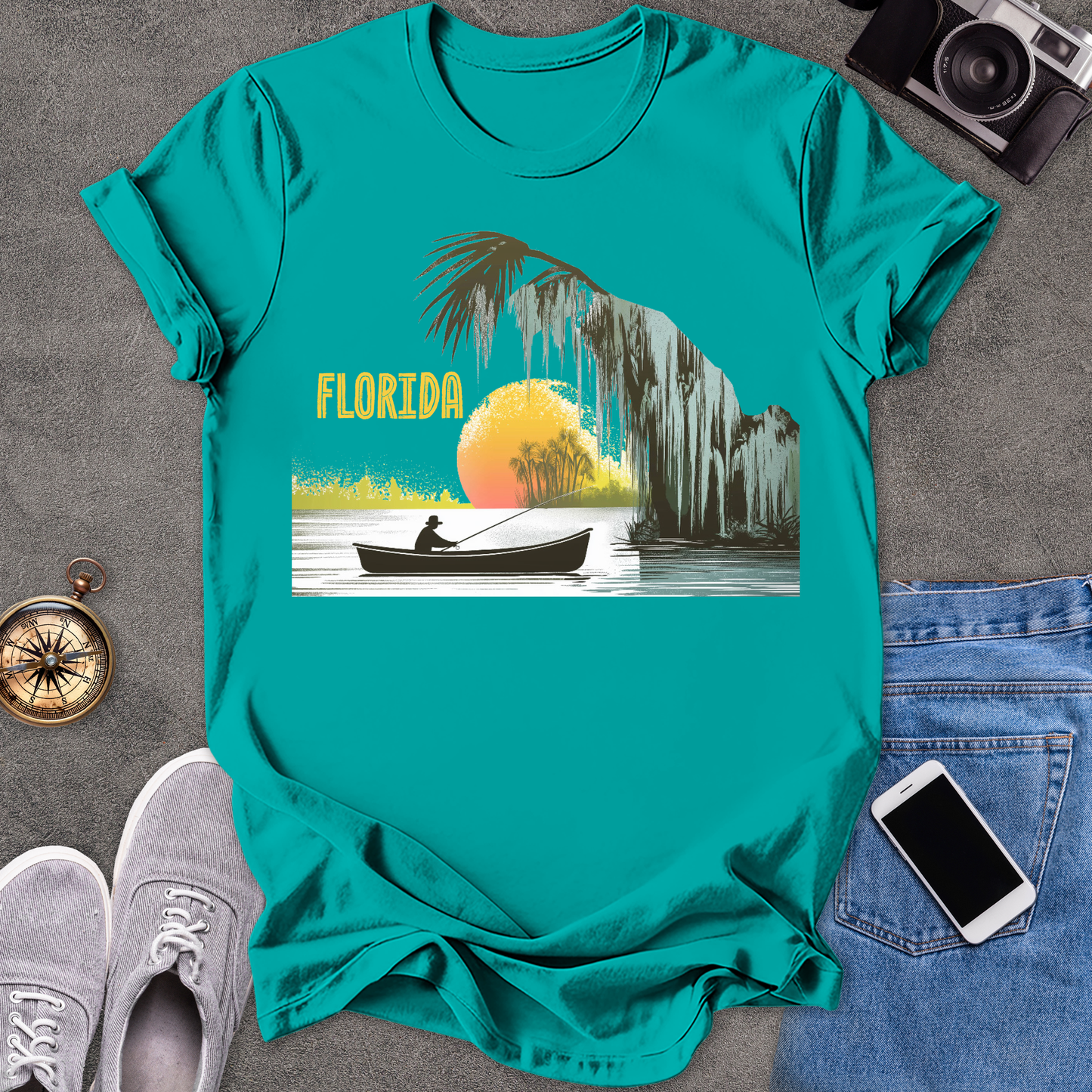 Florida - Fishing in the Everglades | Unisex Softstyle T-Shirt | Travel Lover Tee