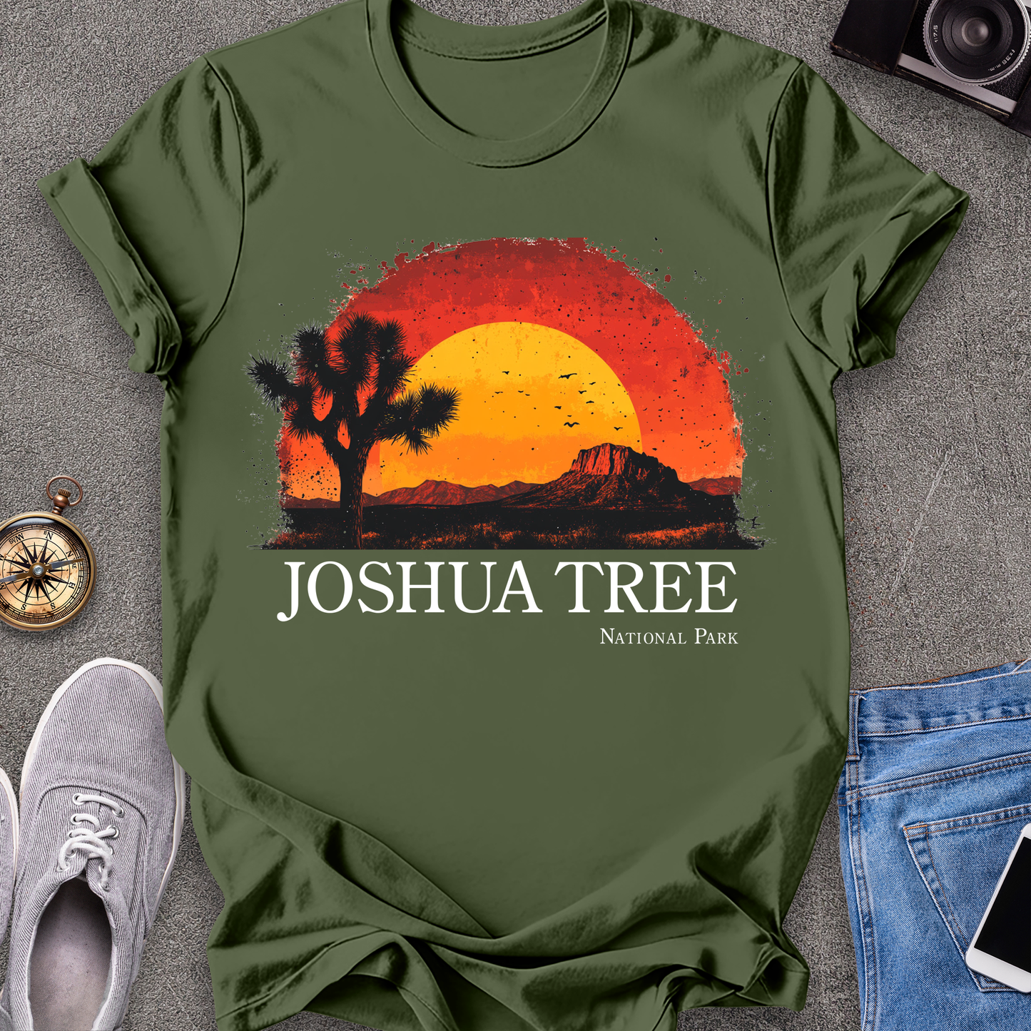 Joshua Tree-Joshua Tree National Park Half-Sunset T-Shirt