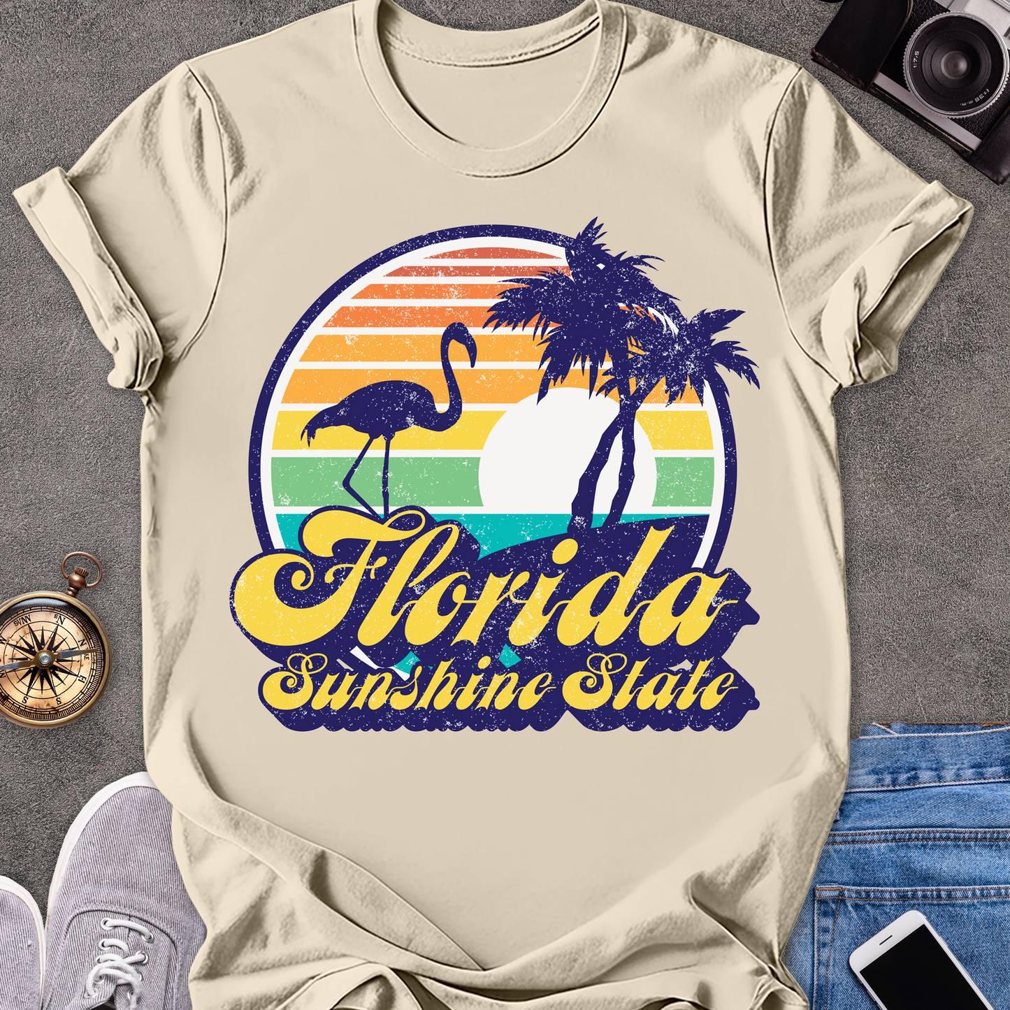 Florida Sunshine State | Unisex Softstyle T-Shirt | 1970's Retro Florida Tee