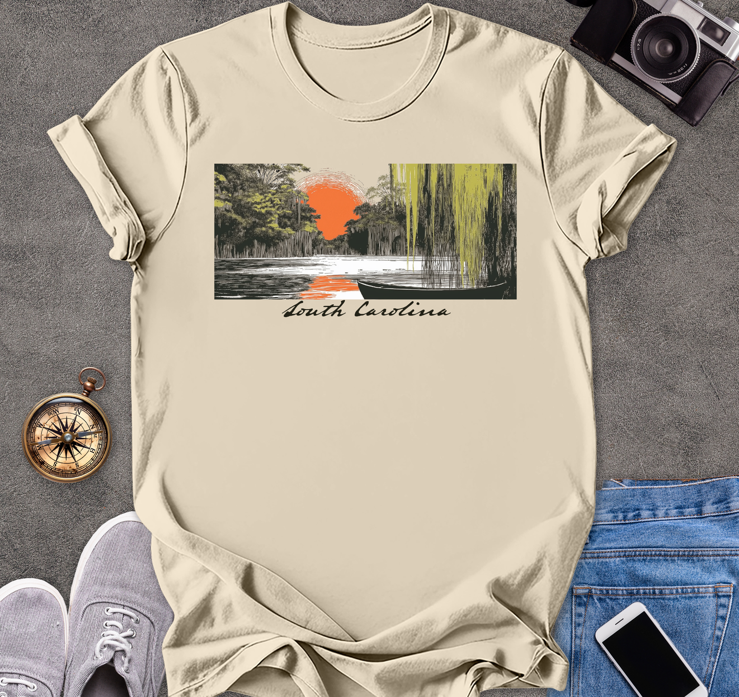 South Carolina-Moss in The Trees | Unisex Softstyle T-Shirt | Travel Lover Tee