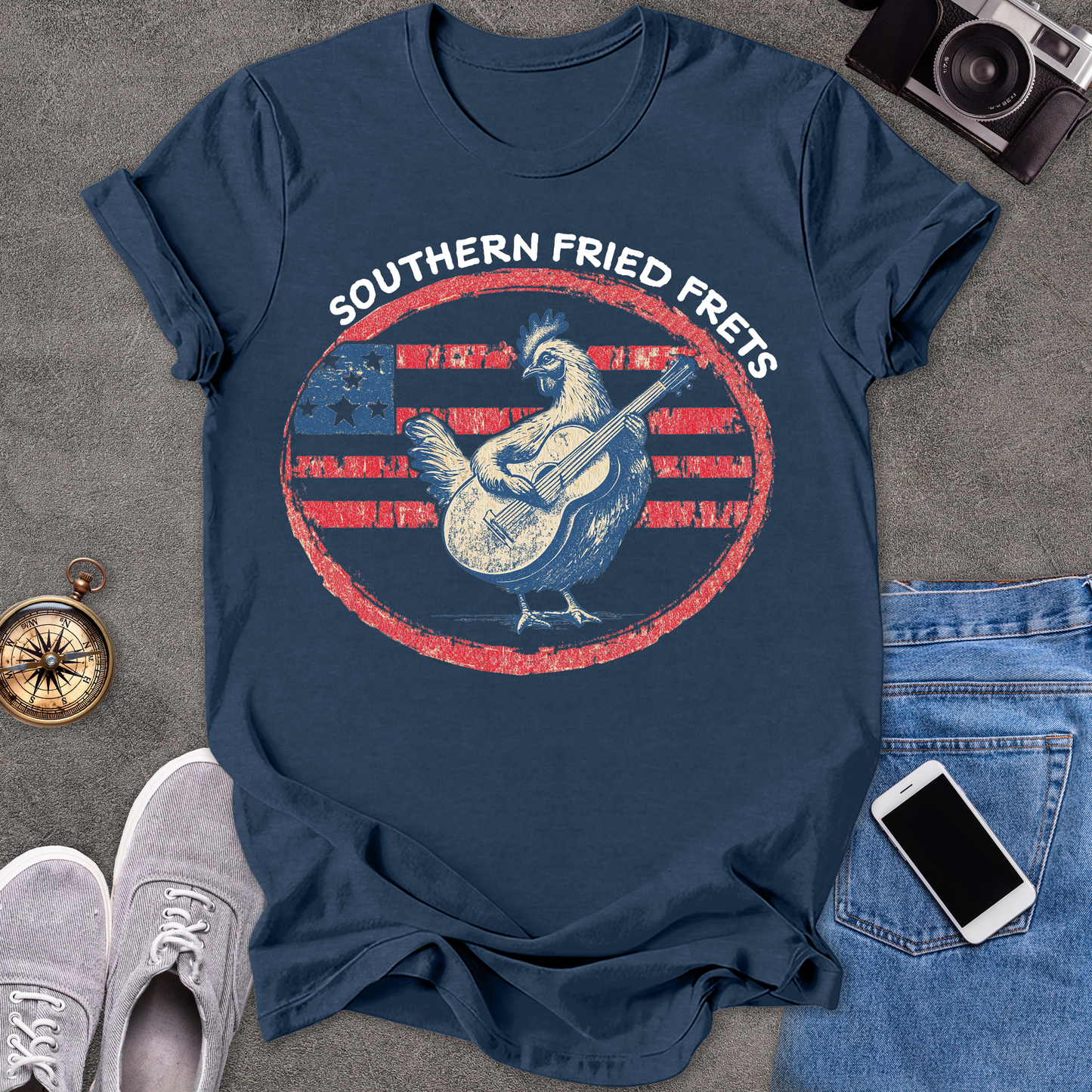 Southern Fried Frets | Unisex Softstyle T-Shirt | Fun and Casual Music Lover Tee