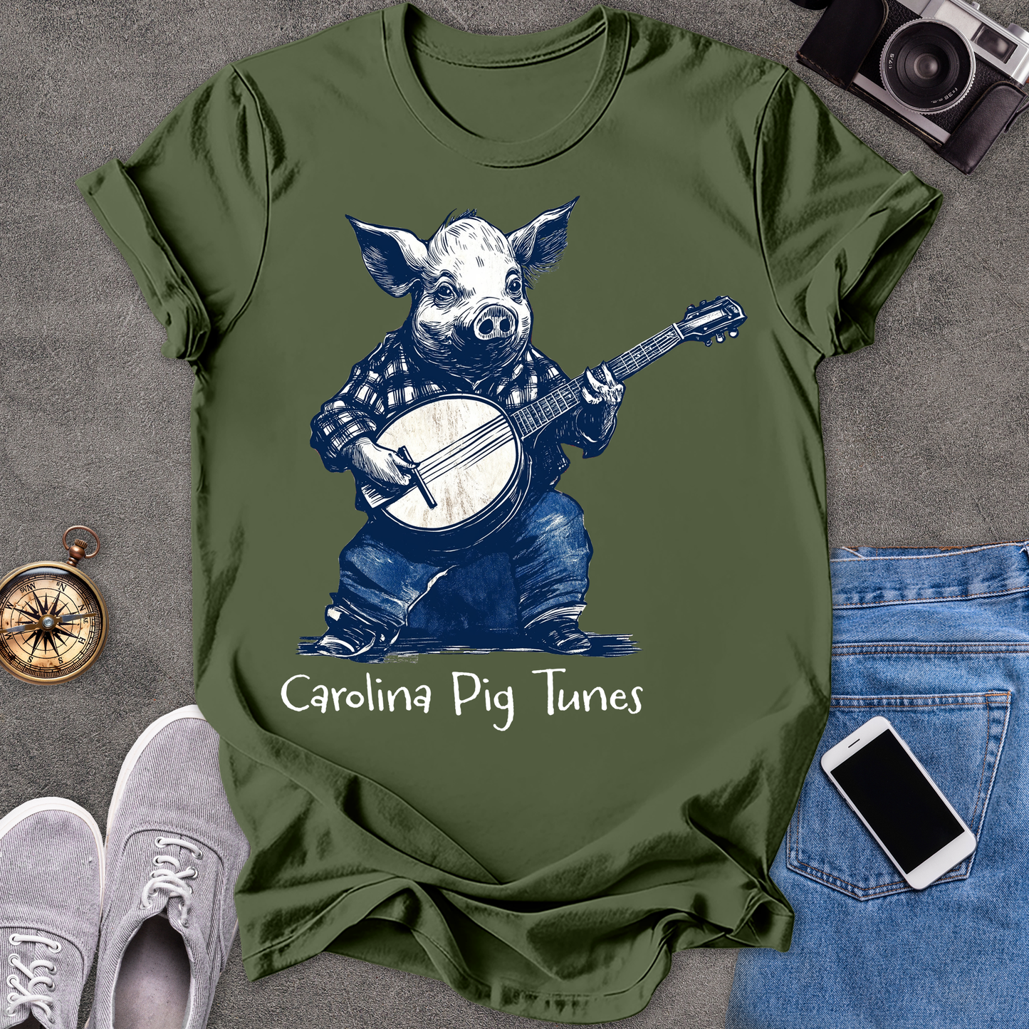 Carolina Pig Tunes | Unisex Softstyle T-Shirt | Fun and Casual Music Lover Tee