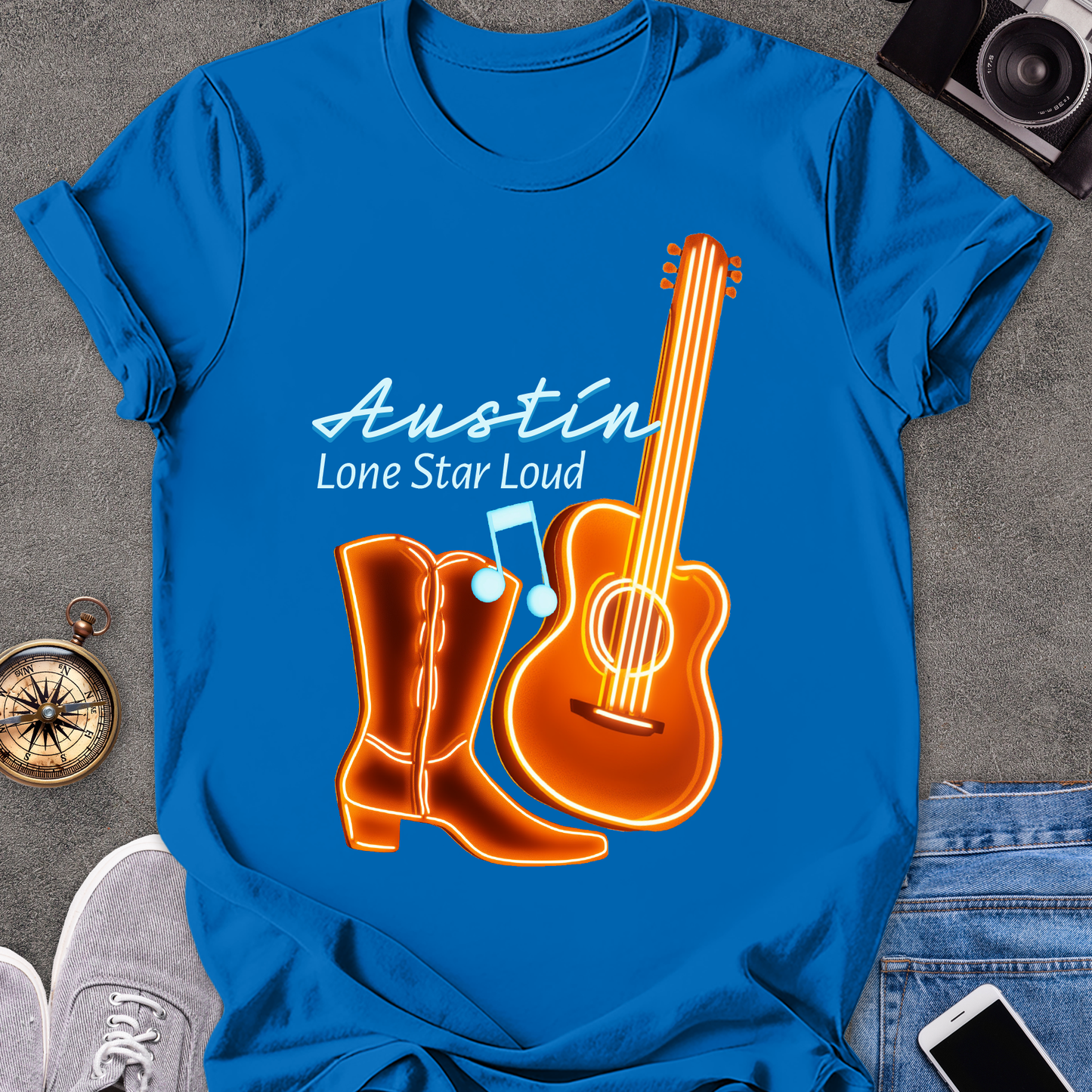Austin - Lone Star Loud | Unisex Softstyle T-Shirt | Fun and Casual Music Lover Tee