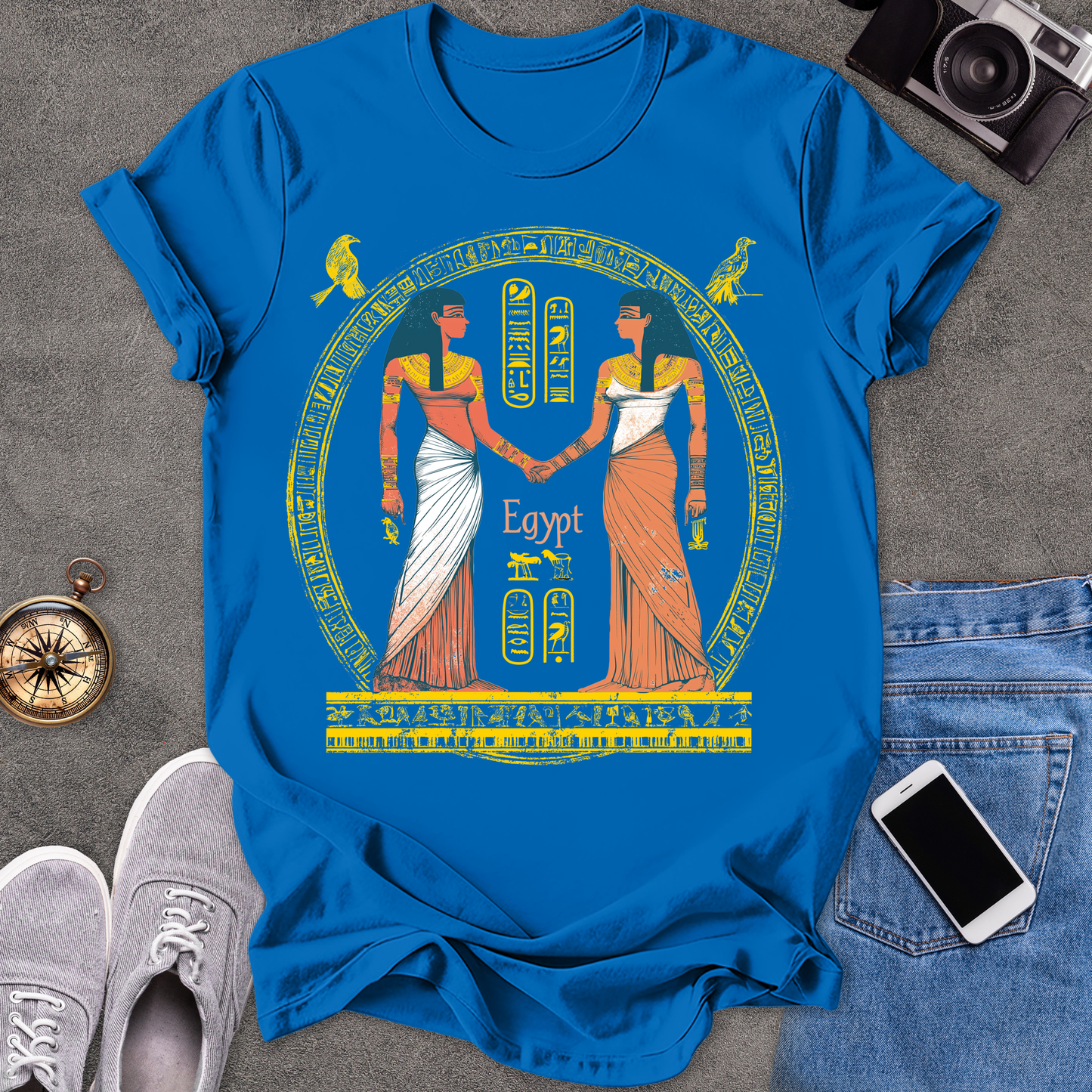Egypt -Two Goddesses | Unisex Softstyle T-Shirt | Travel Lover Tee