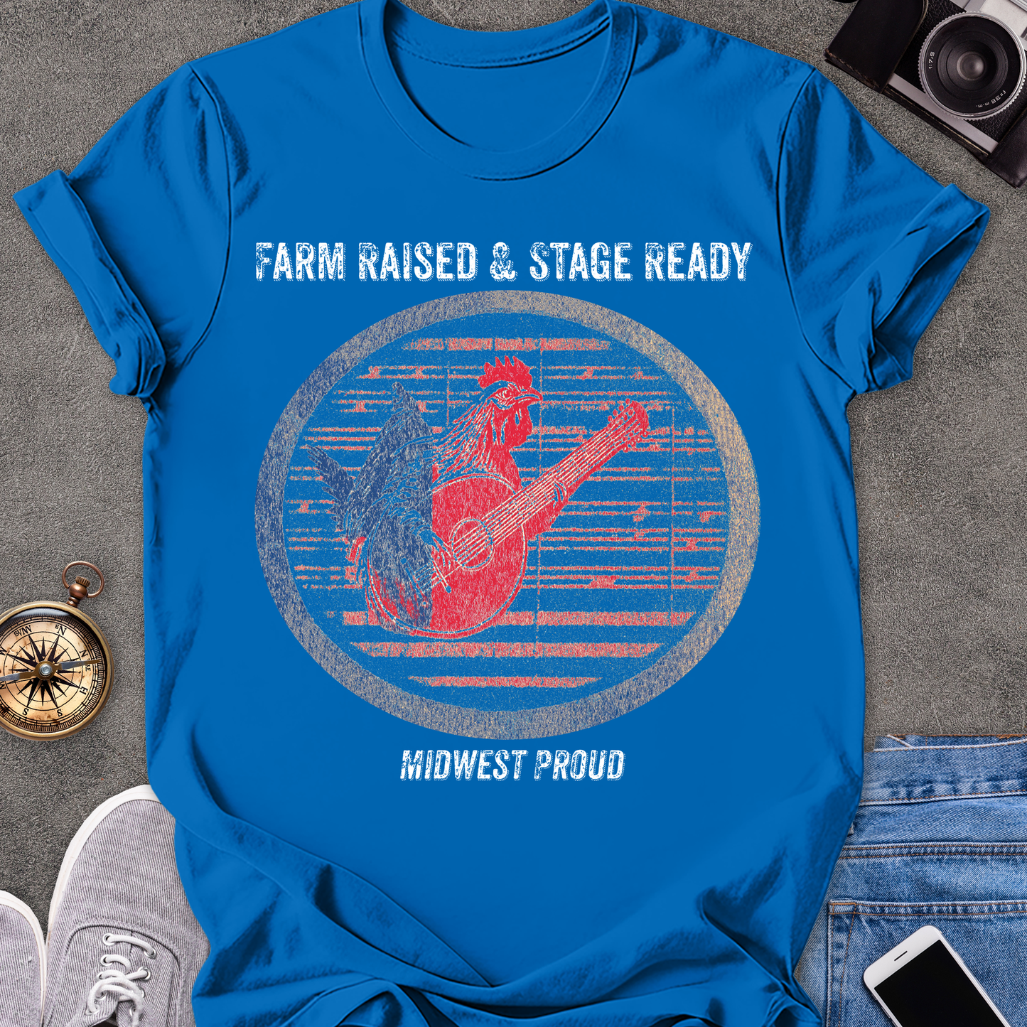 Farm Raised & Stage Ready - Midwest Proud | Unisex Softstyle T-Shirt | Fun and Casual Music Lover Tee