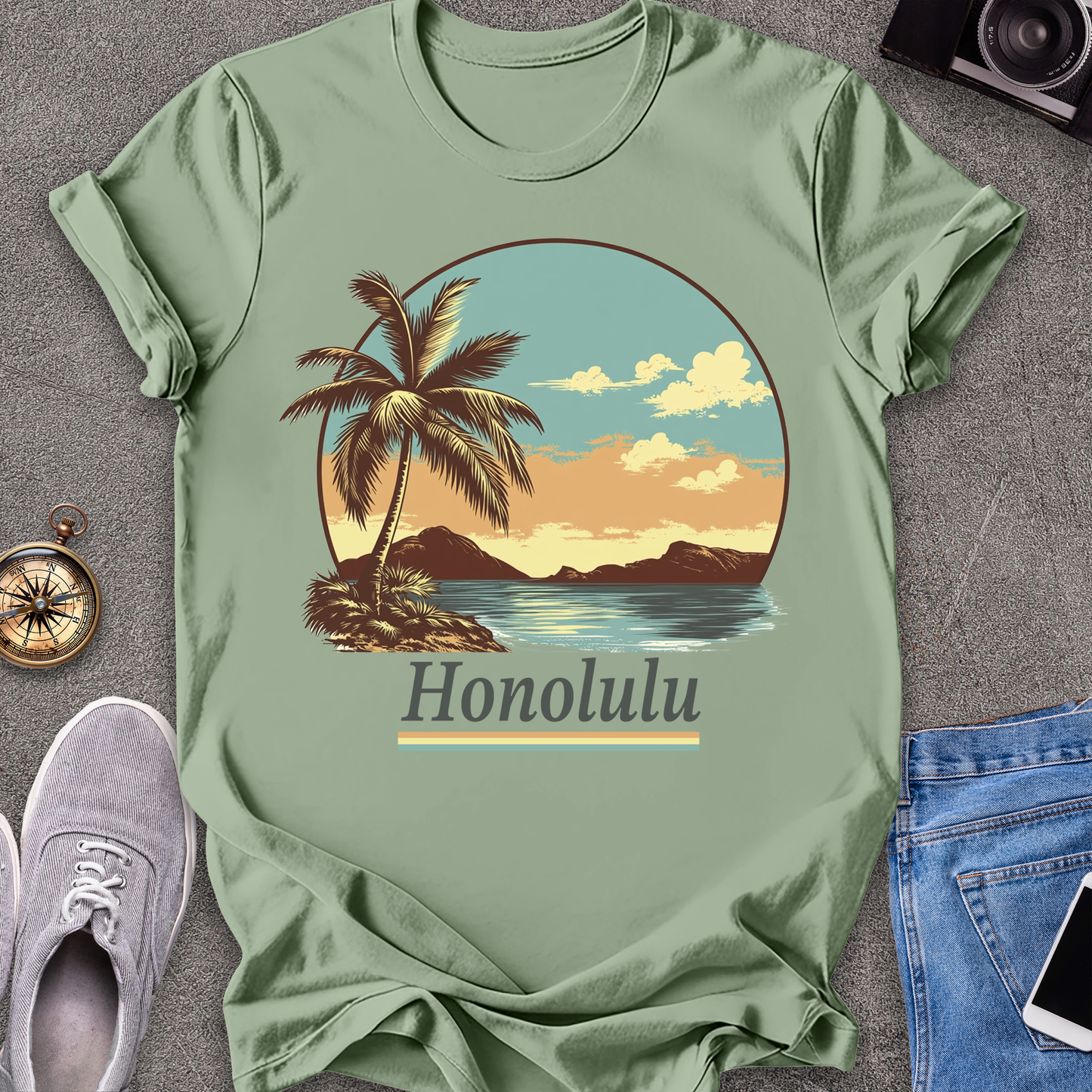 Retro Honolulu Hawaii T-Shirt
