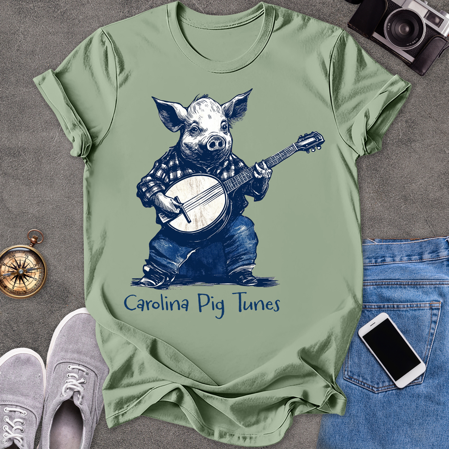 Carolina Pig Tunes | Unisex Softstyle T-Shirt | Fun and Casual Music Lover Tee