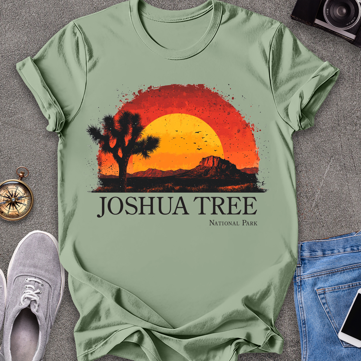 Joshua Tree-Joshua Tree National Park Half-Sunset T-Shirt