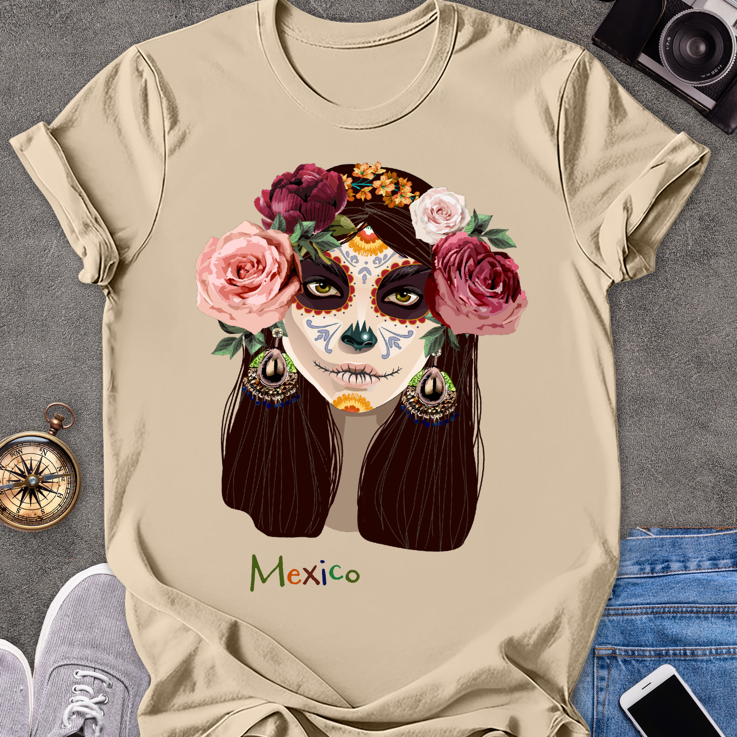 Mexico | Unisex Softstyle T-Shirt | Day of the Dead Tee