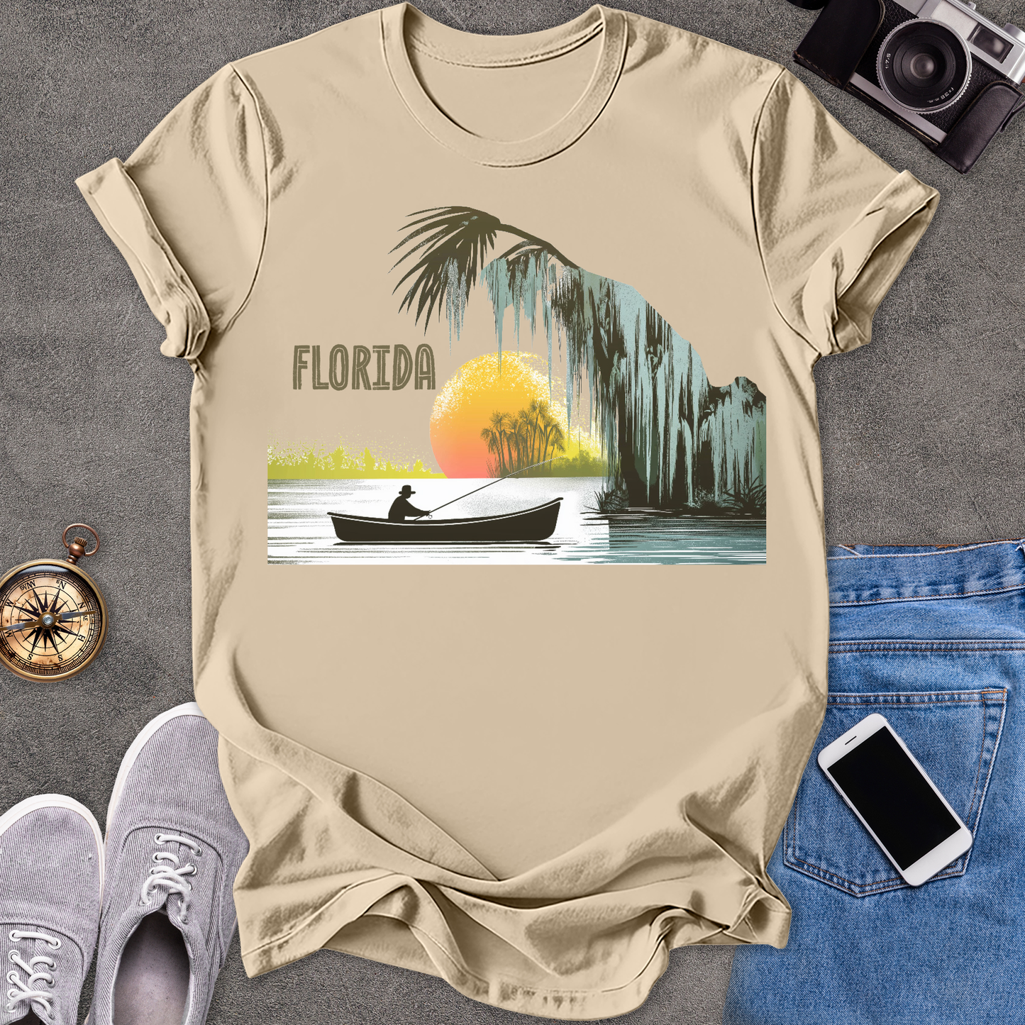 Florida - Fishing in the Everglades | Unisex Softstyle T-Shirt | Travel Lover Tee