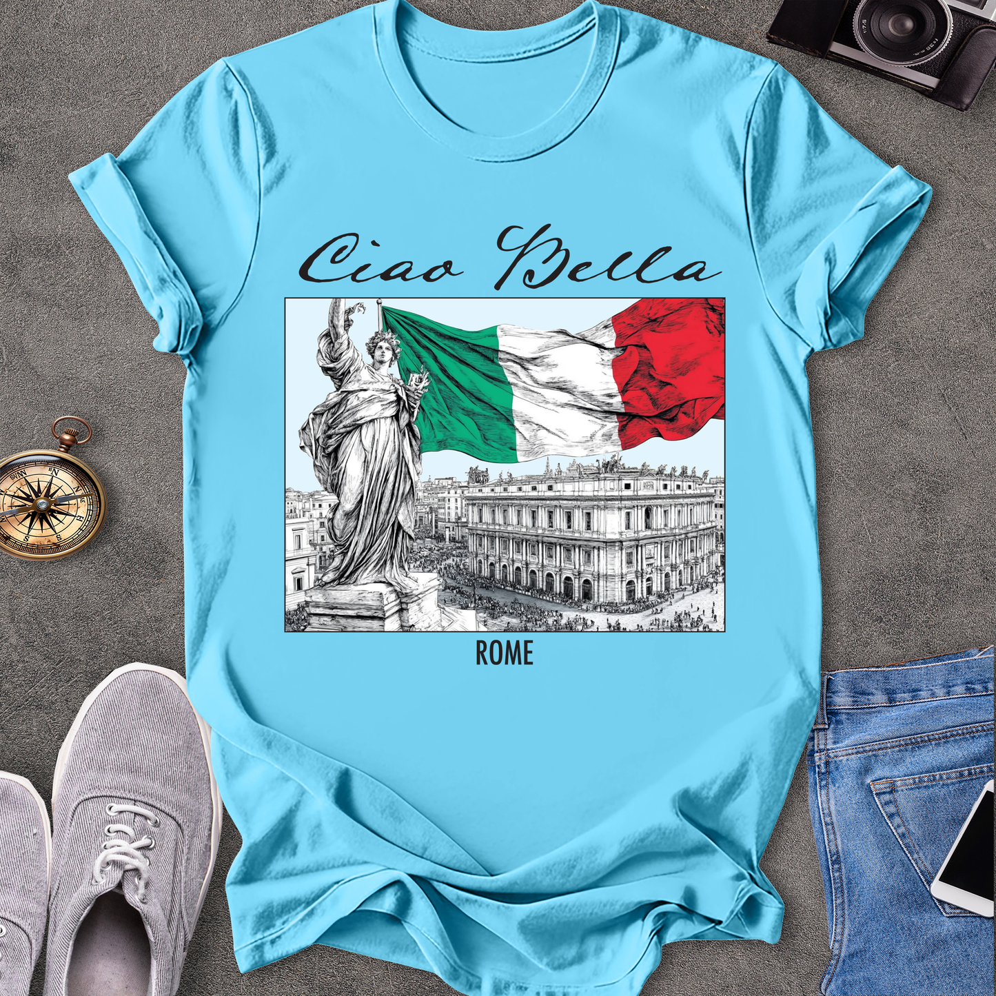 Ciao Bella - Rome Italian Flag T-Shirt