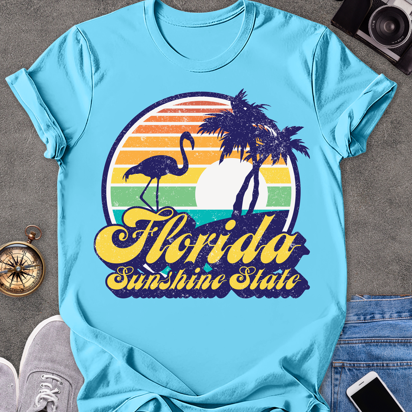Florida Sunshine State | Unisex Softstyle T-Shirt | 1970's Retro Florida Tee
