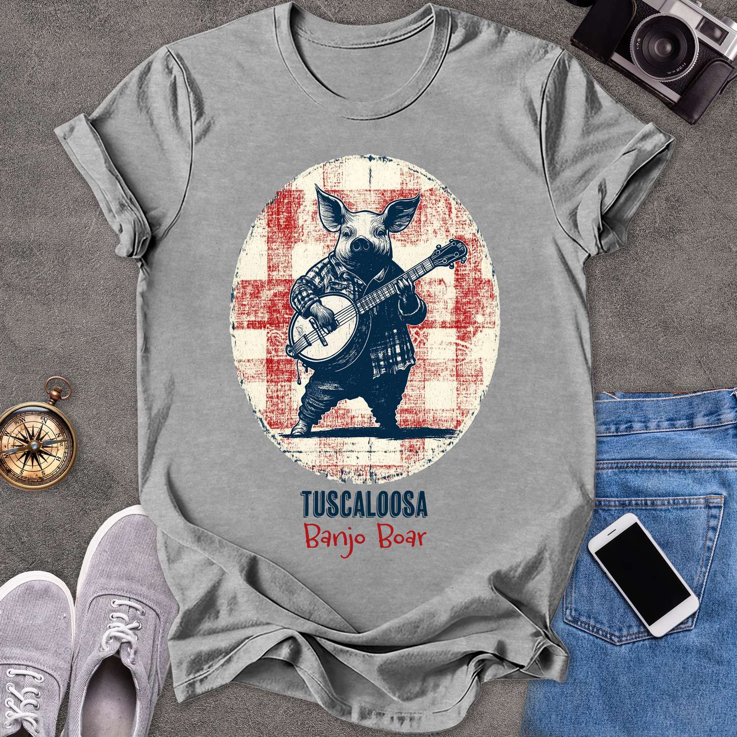 Tuscaloosa Banjo Boar | Unisex Softstyle T-Shirt | Fun and Casual Music Lover Tee