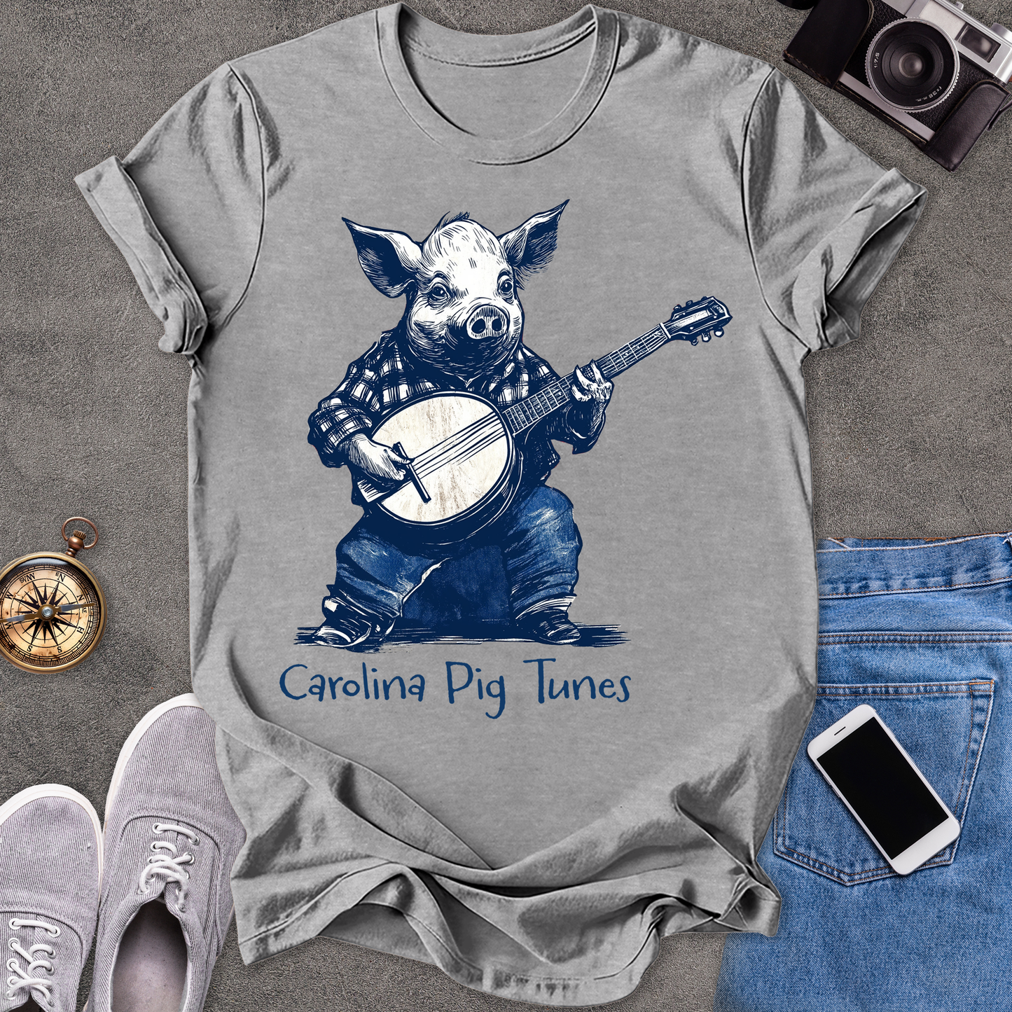 Carolina Pig Tunes | Unisex Softstyle T-Shirt | Fun and Casual Music Lover Tee