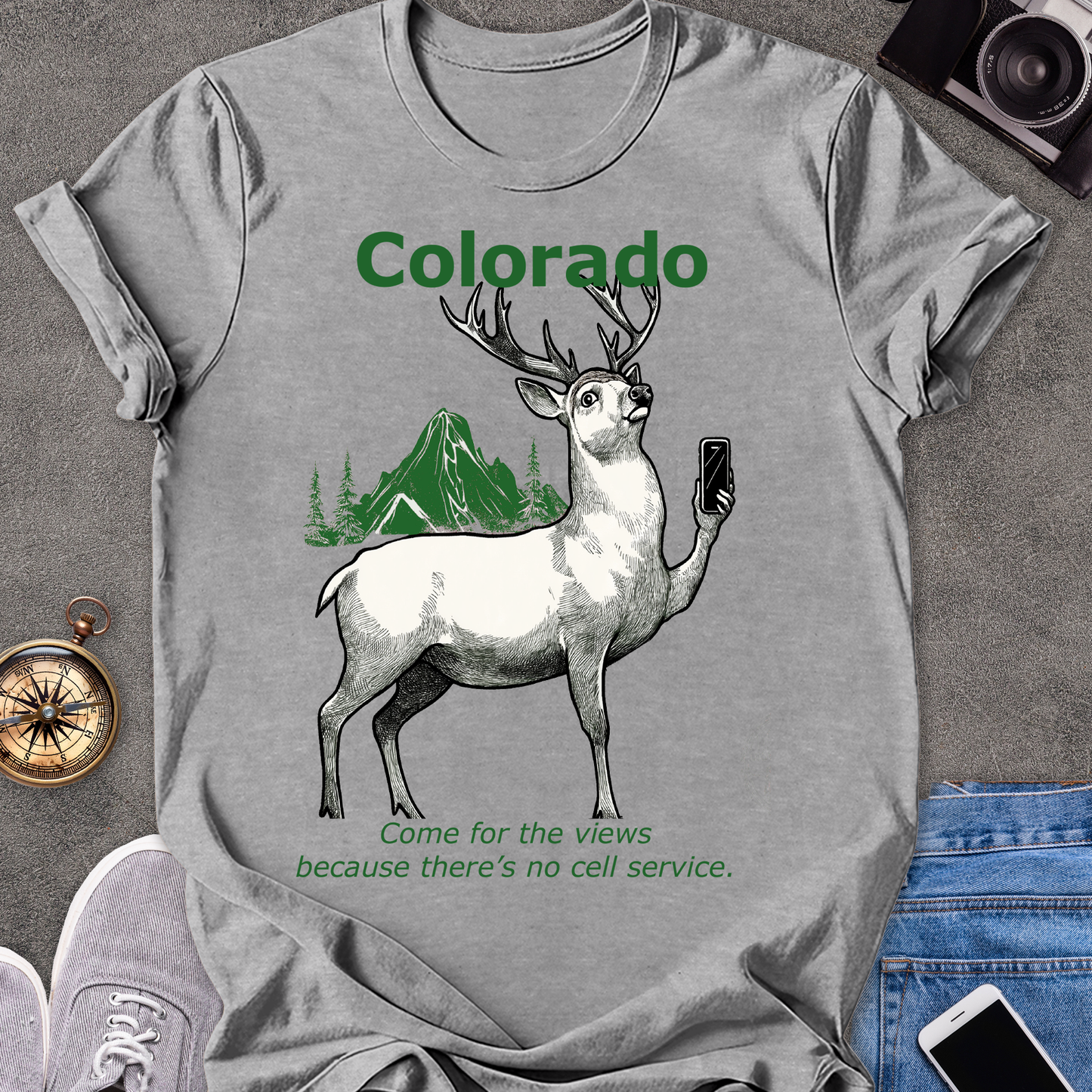 Colorado - Come for the Views Because There's No Cell Service | Unisex Softstyle T-Shirt | Adventure Lover Tee
