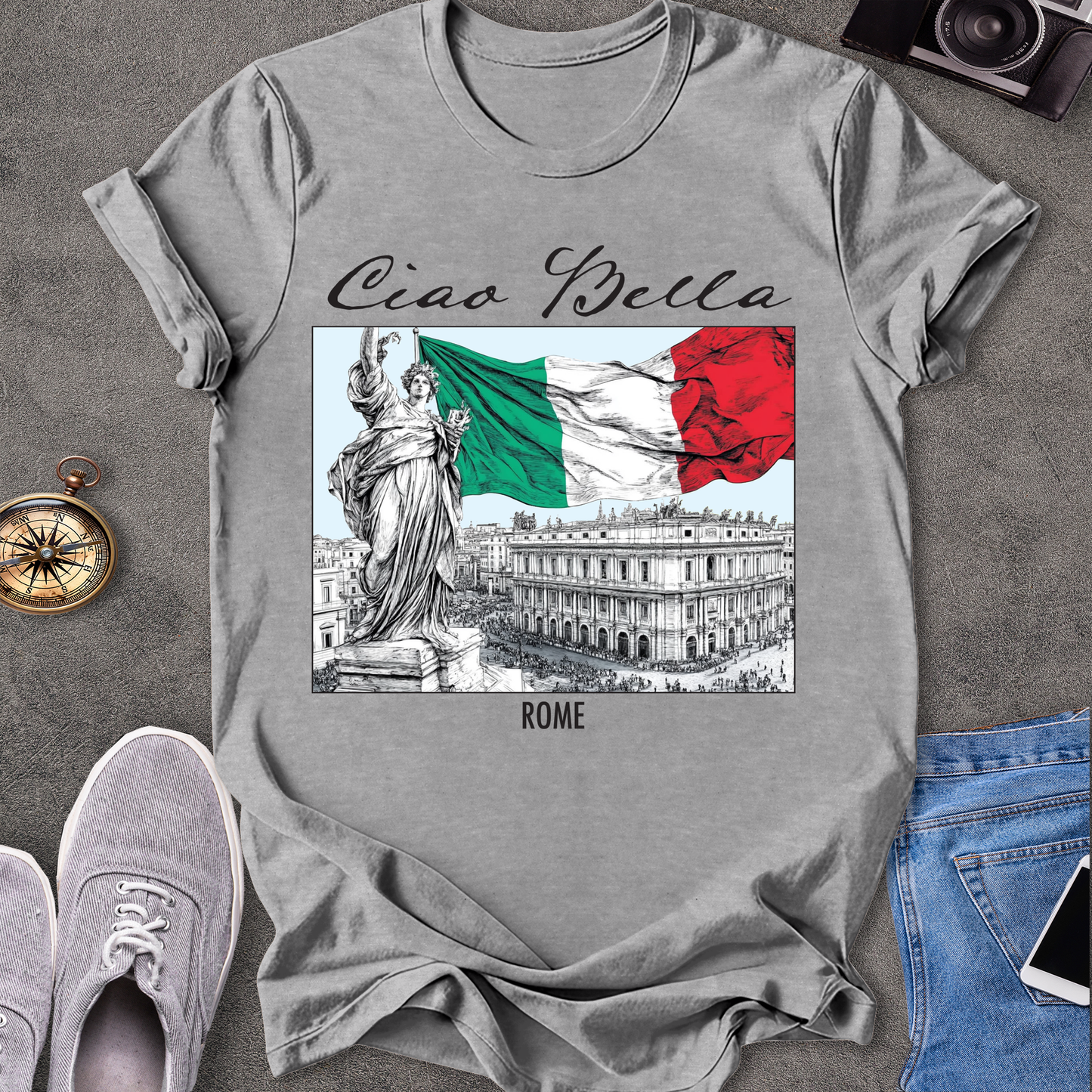 Ciao Bella - Rome Italian Flag T-Shirt