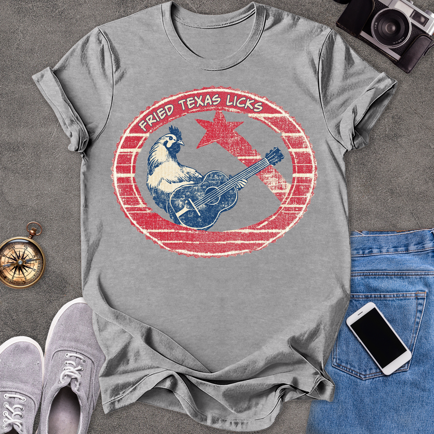 Fried Texas Licks | Unisex Softstyle T-Shirt | Fun and Casual Music Lover Tee