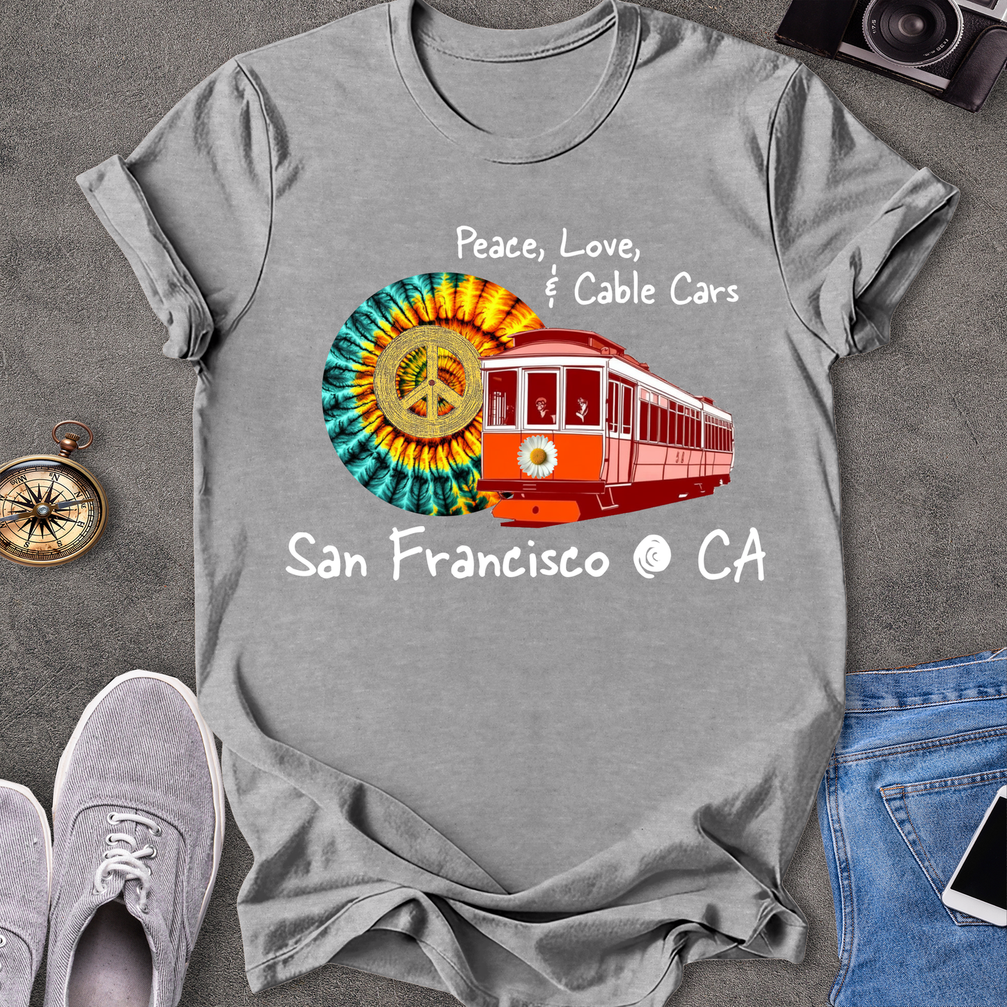 Peace Love & Cable Cars - San Francisco T-Shirt
