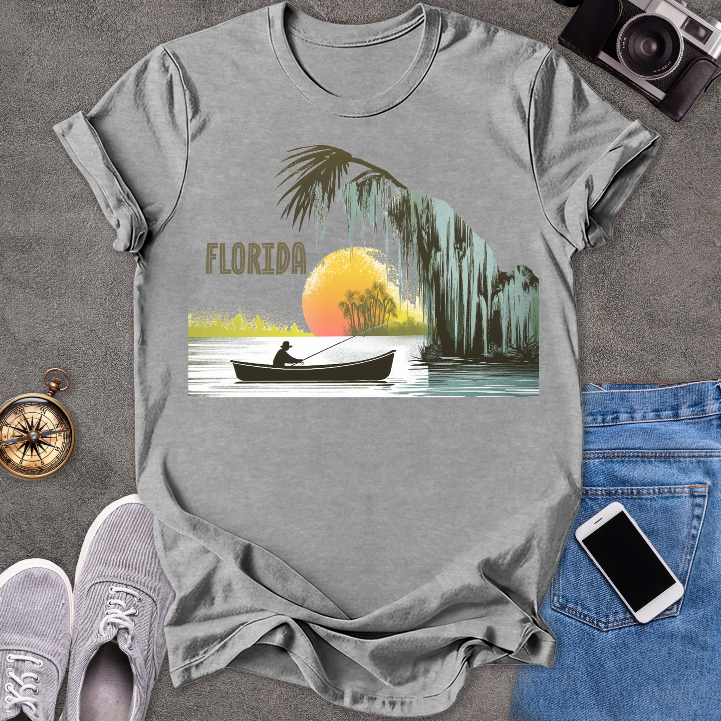 Florida - Fishing in the Everglades | Unisex Softstyle T-Shirt | Travel Lover Tee