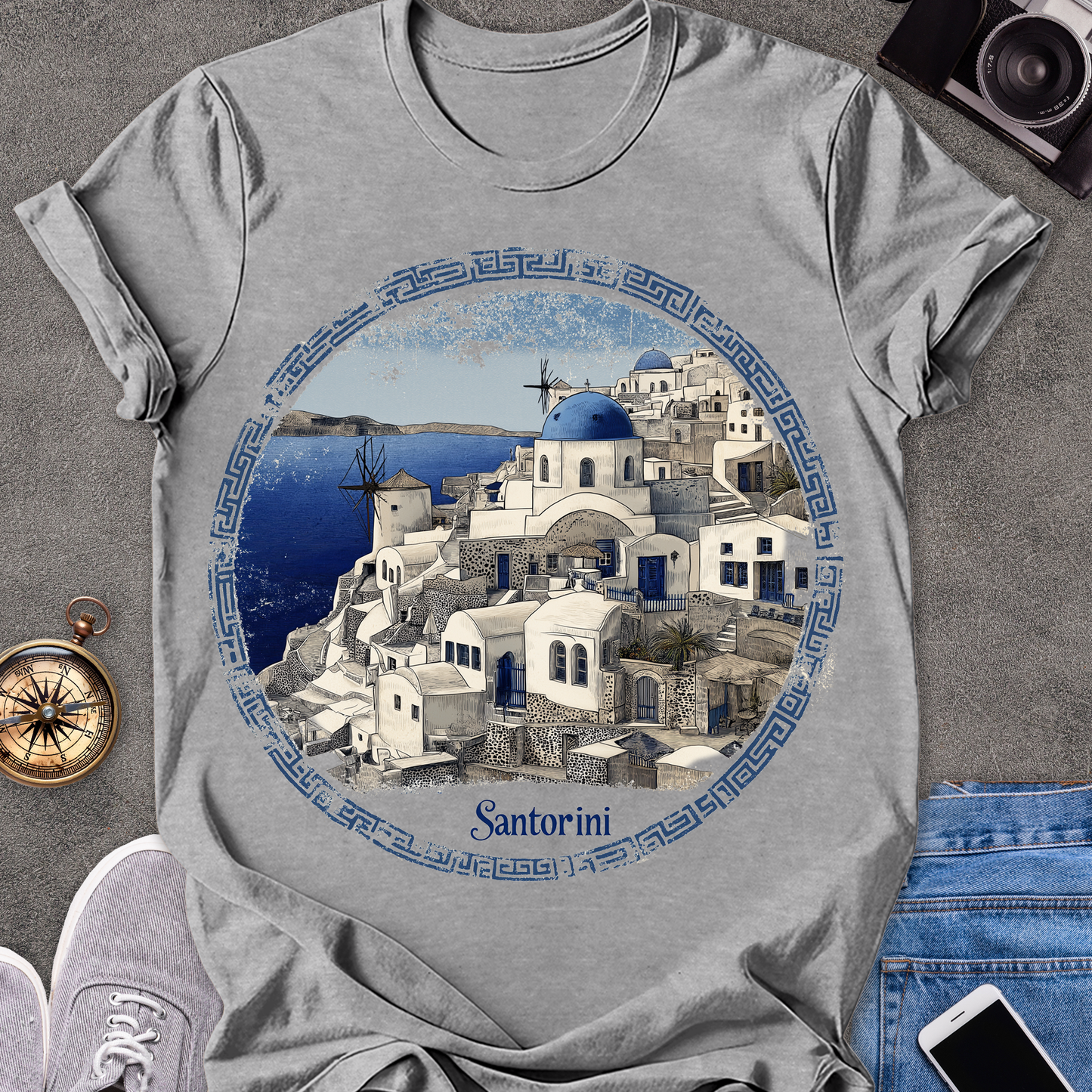 Santorini| Unisex Softstyle T-Shirt | Greece Travel Tee