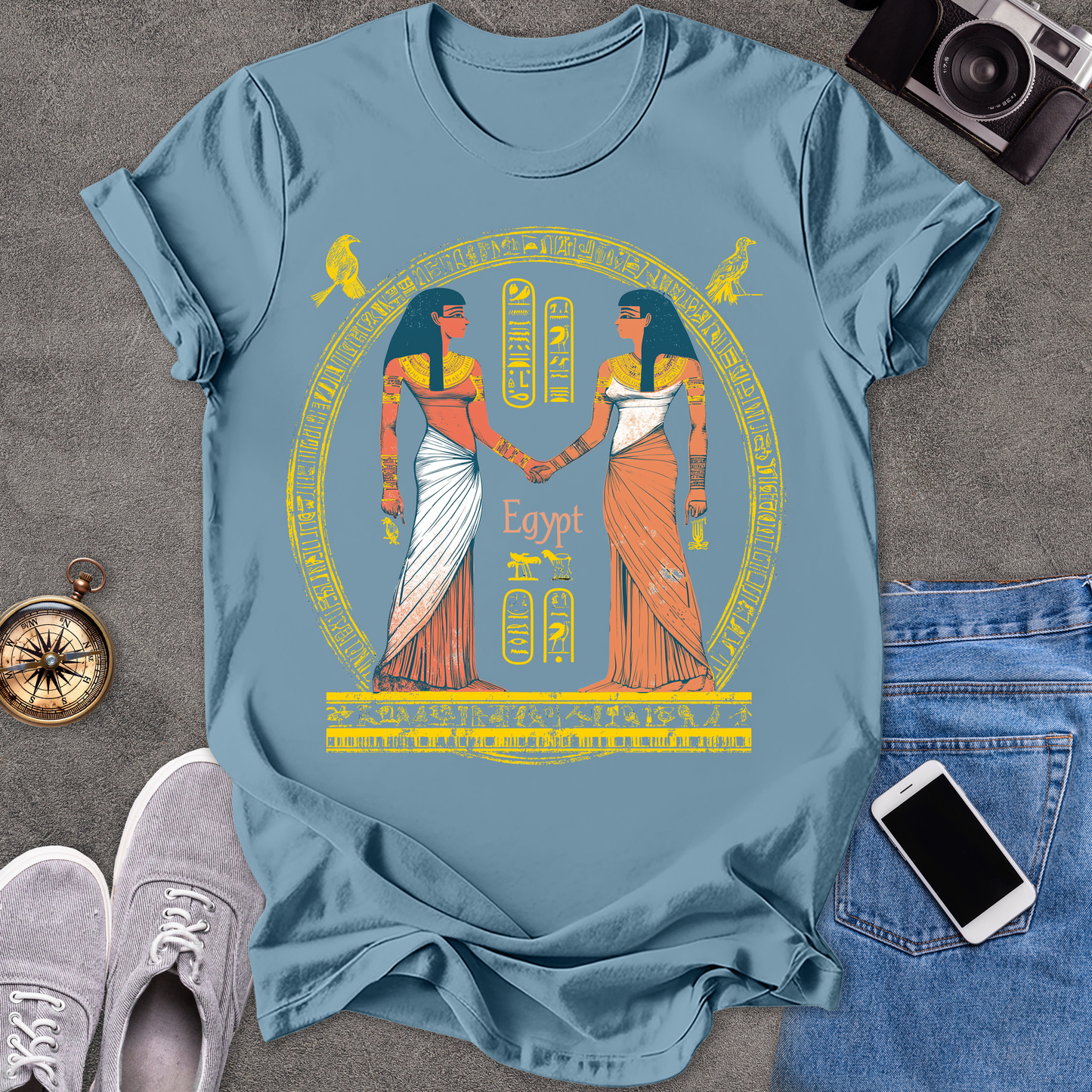 Egypt -Two Goddesses | Unisex Softstyle T-Shirt | Travel Lover Tee