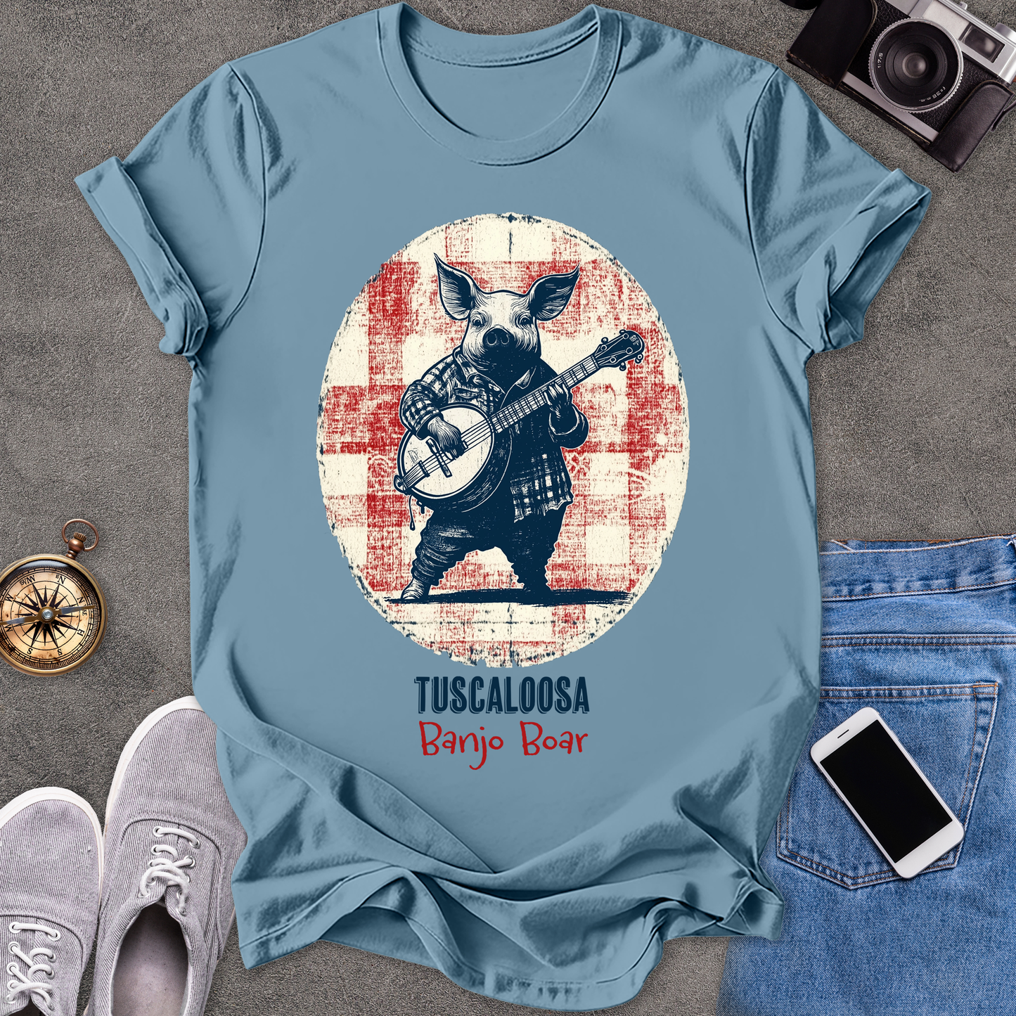 Tuscaloosa Banjo Boar | Unisex Softstyle T-Shirt | Fun and Casual Music Lover Tee