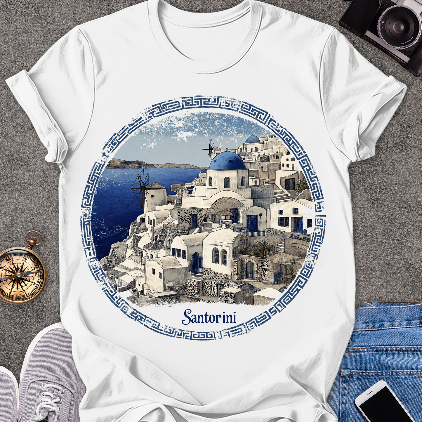 Santorini| Unisex Softstyle T-Shirt | Greece Travel Tee