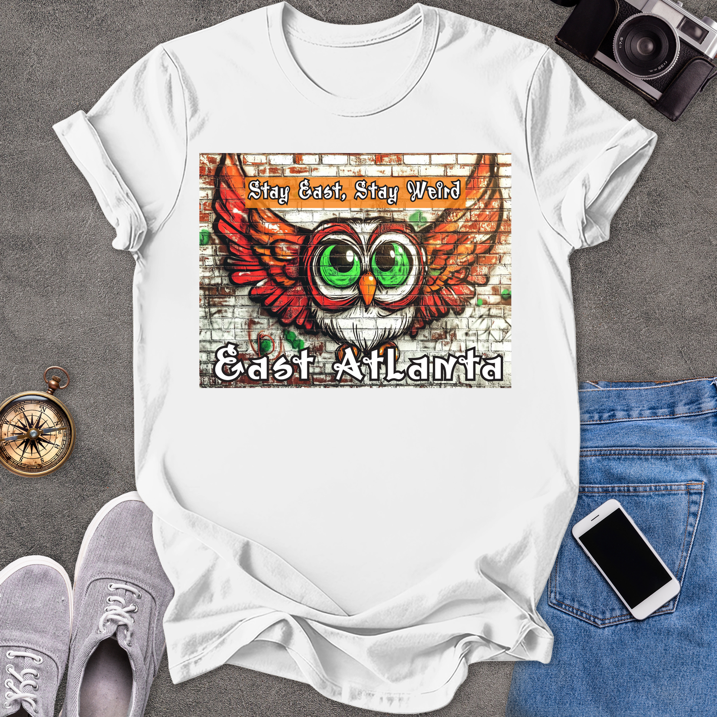 Stay East, Stay Weird - East Atlanta | Unisex Softstyle T-Shirt | Atlanta GA