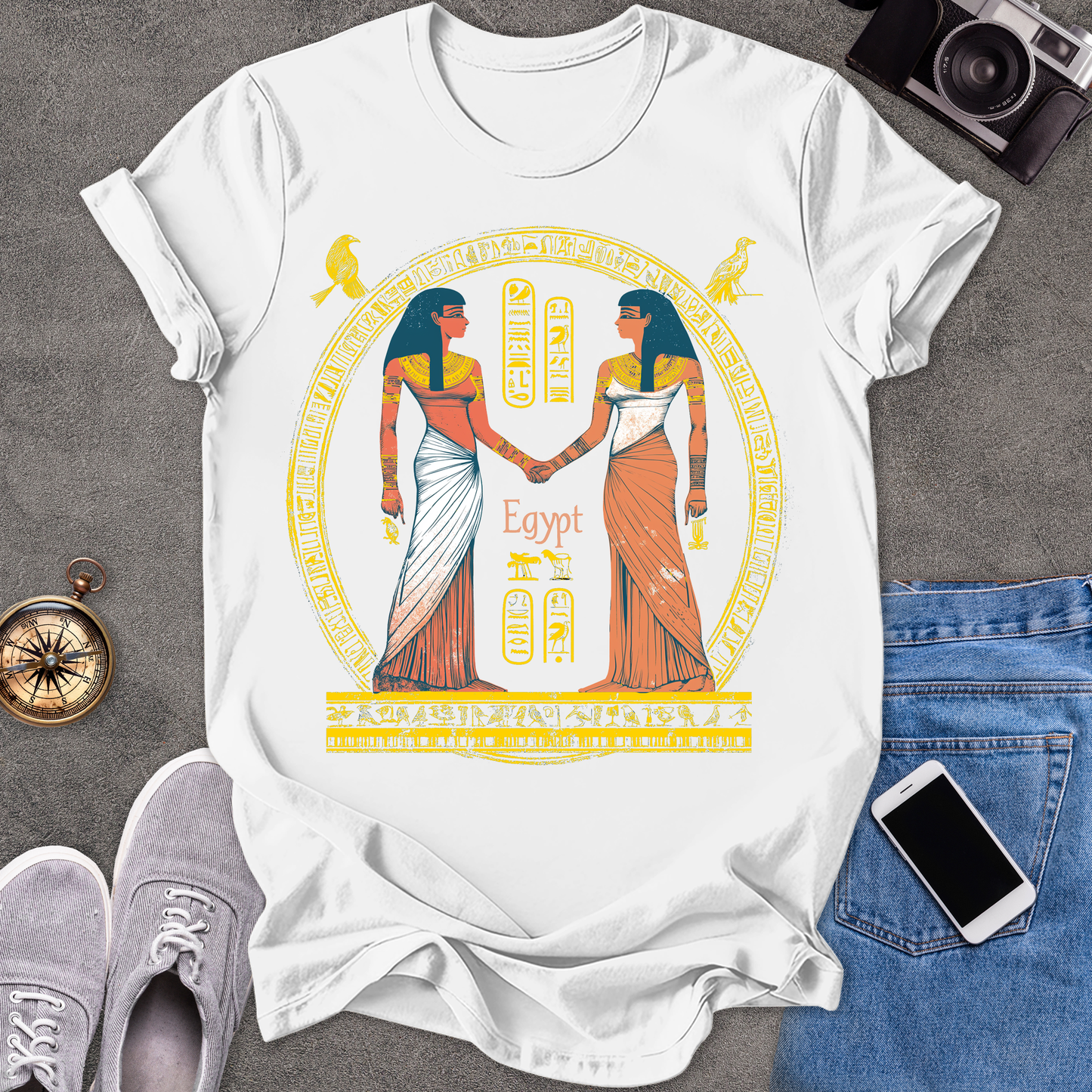 Egypt -Two Goddesses | Unisex Softstyle T-Shirt | Travel Lover Tee