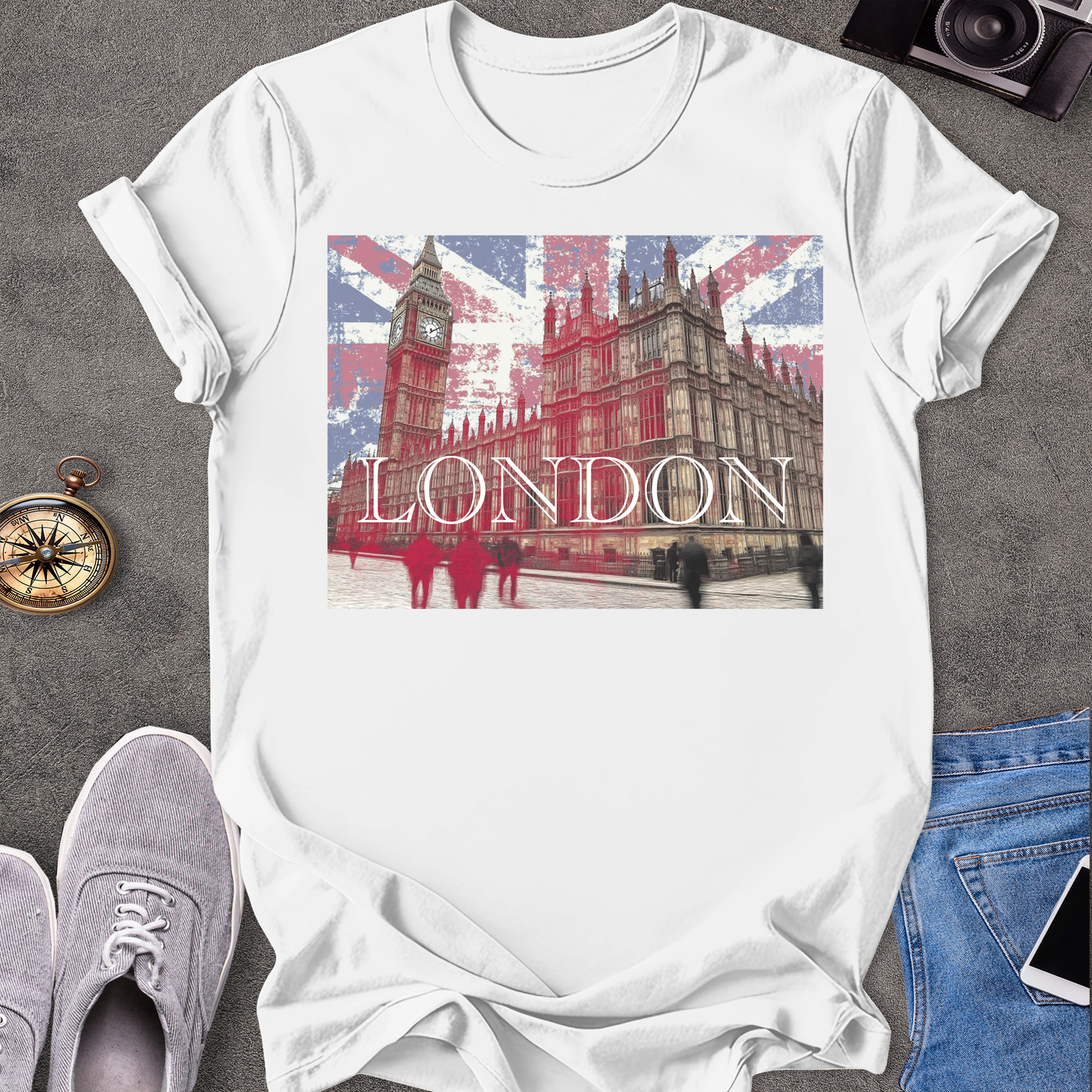 London - Big Ben and Parliment T-Shirt