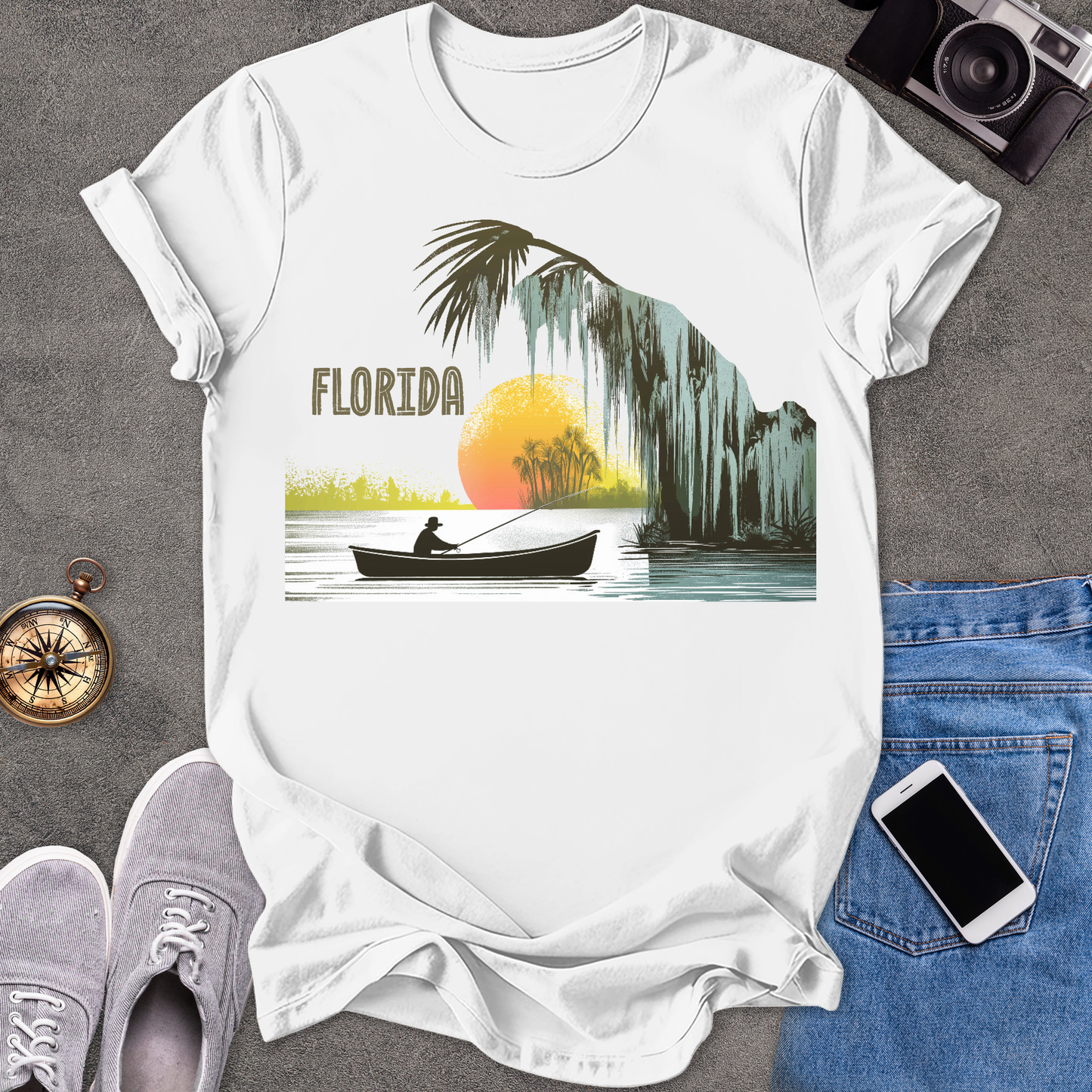 Florida - Fishing in the Everglades | Unisex Softstyle T-Shirt | Travel Lover Tee