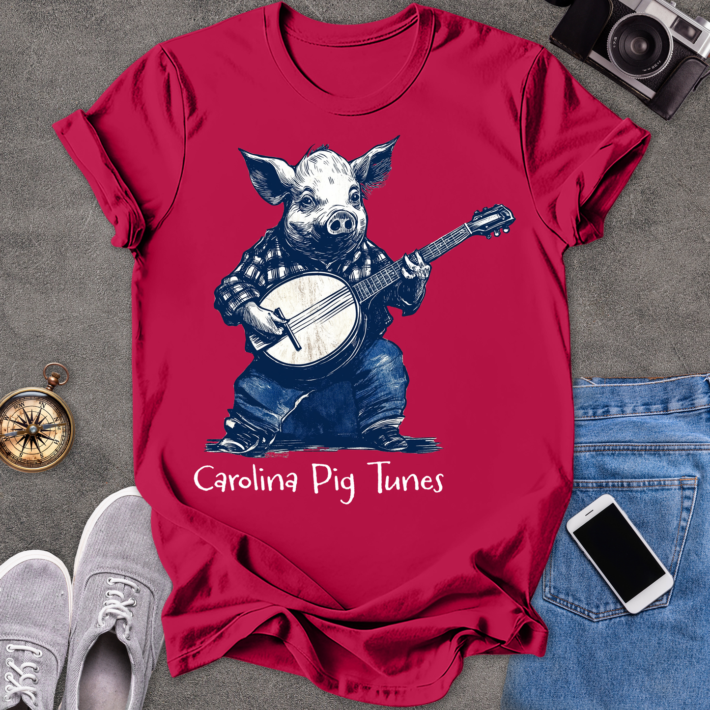 Carolina Pig Tunes | Unisex Softstyle T-Shirt | Fun and Casual Music Lover Tee