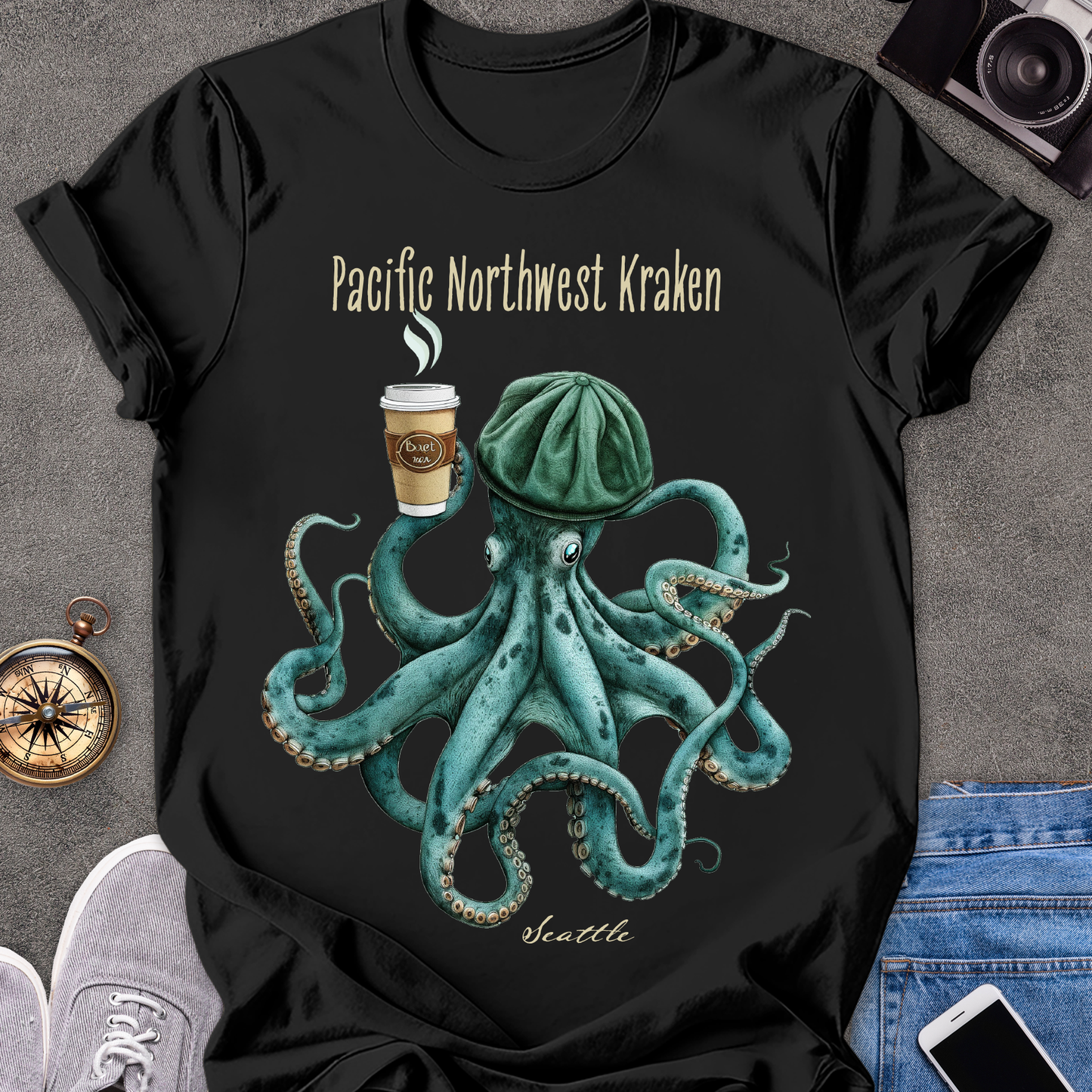 Pacific Northwest Kraken-Seattle| Unisex Softstyle T-Shirt | Seattle Travel Tee