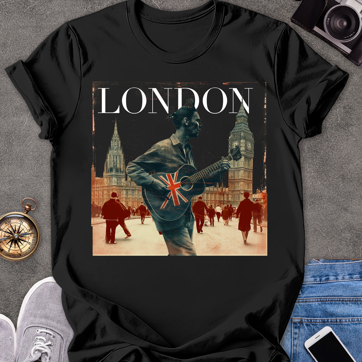 London | Unisex Softstyle T-Shirt | Retro Style Travel Tee