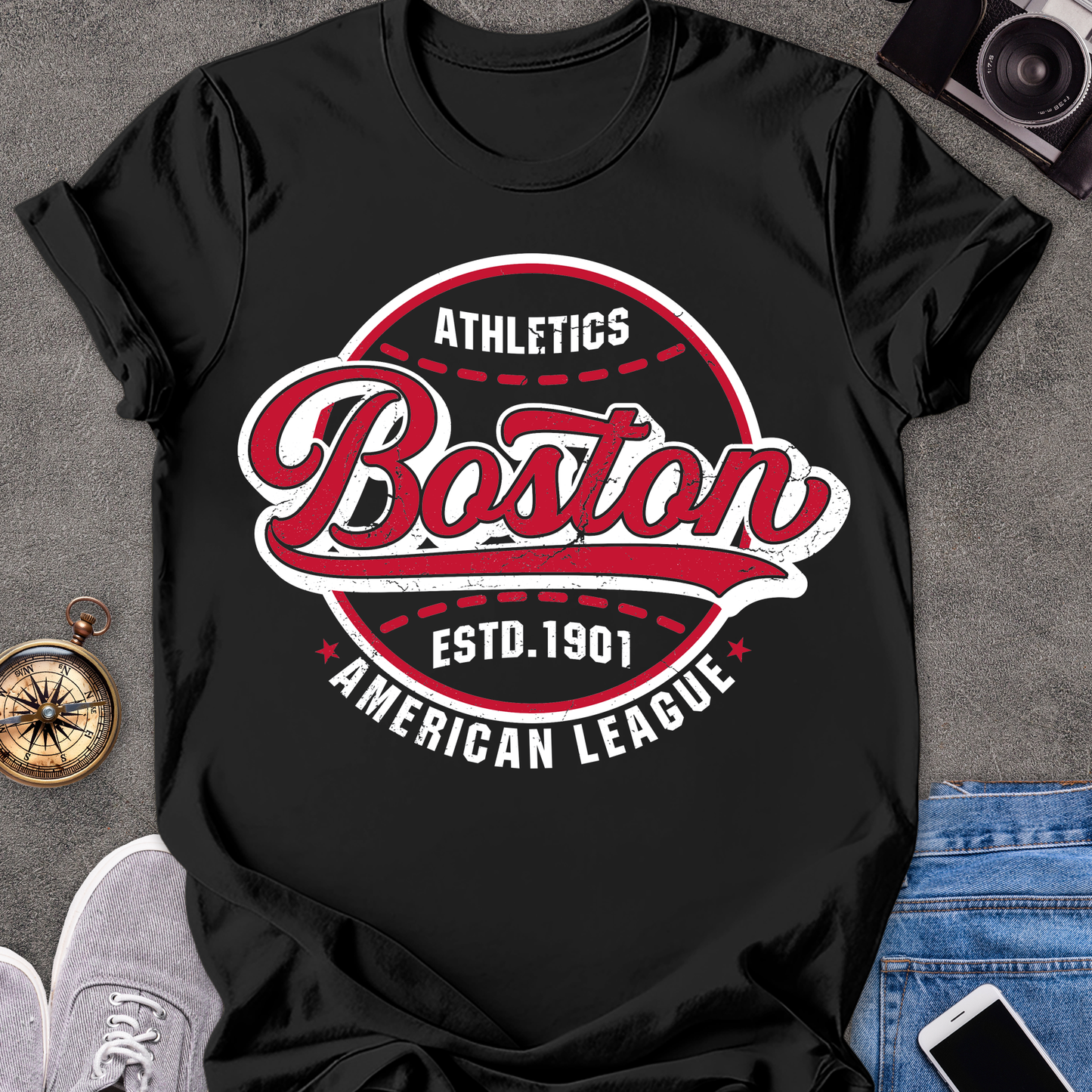 Athletics Boston Est. 1901 American League | Unisex Softstyle T-Shirt | Boston Baseball Travel Tee