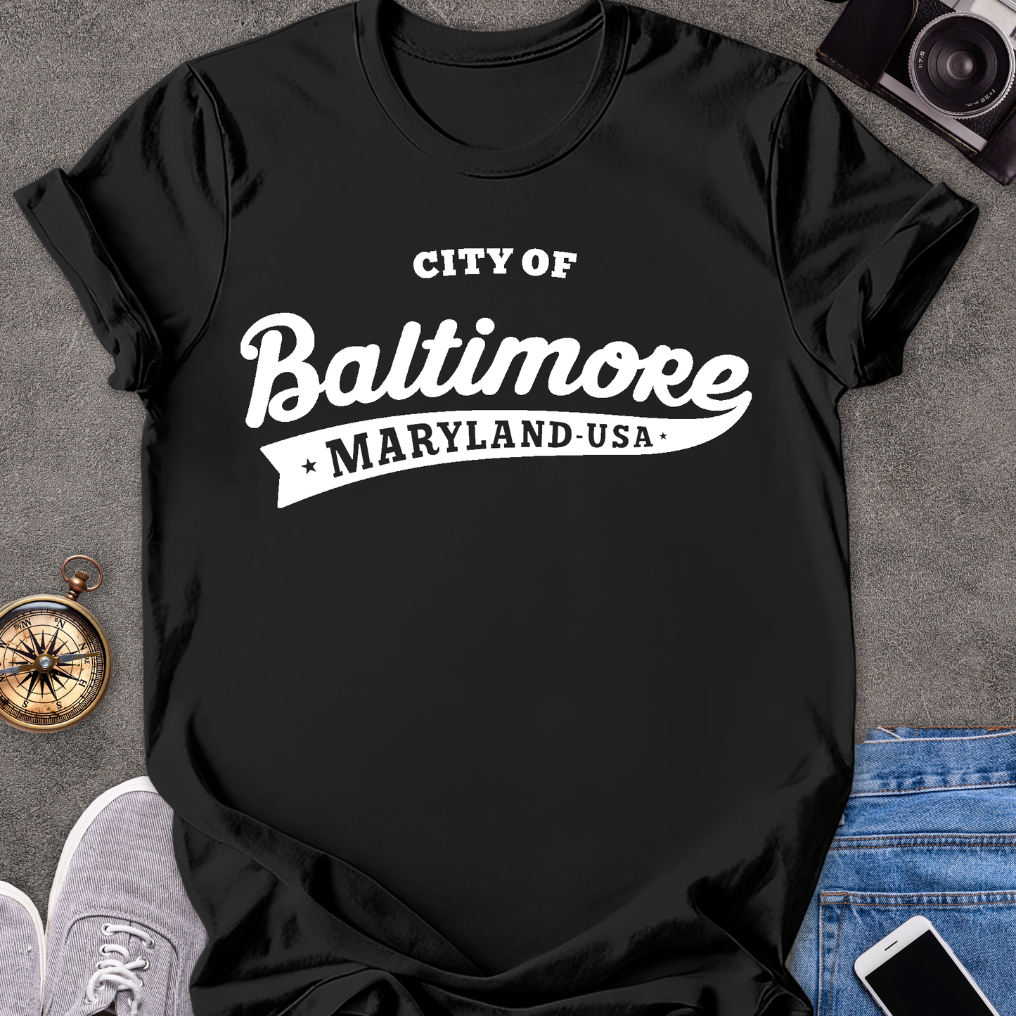 City of Baltimore Maryland USA | Unisex Softstyle T-Shirt |Maryland Travel Tee