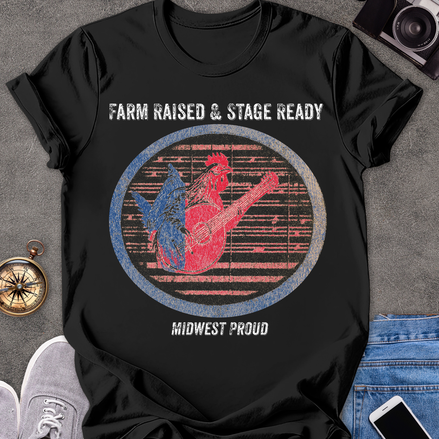 Farm Raised & Stage Ready - Midwest Proud | Unisex Softstyle T-Shirt | Fun and Casual Music Lover Tee