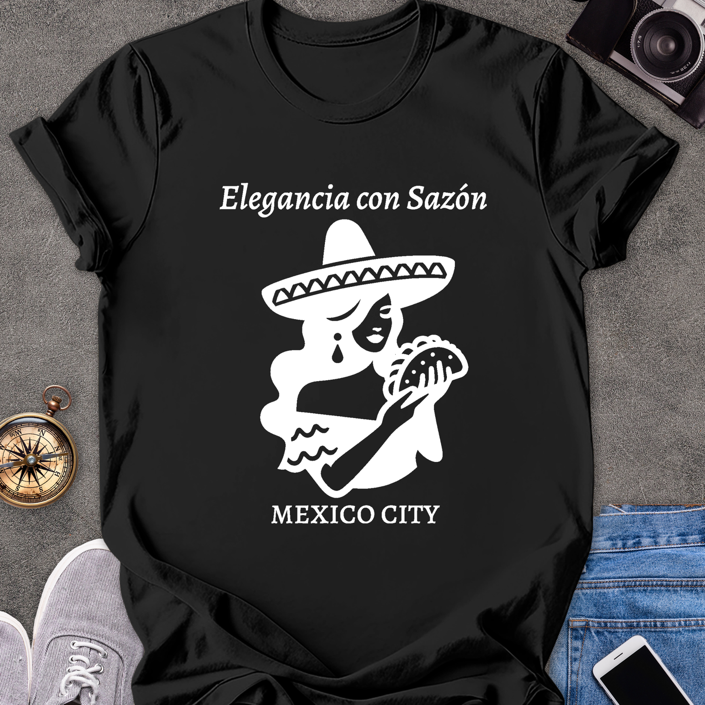 Elegancia con Sazón-Mexico City | Unisex Softstyle T-Shirt | Foodie Travel Tee