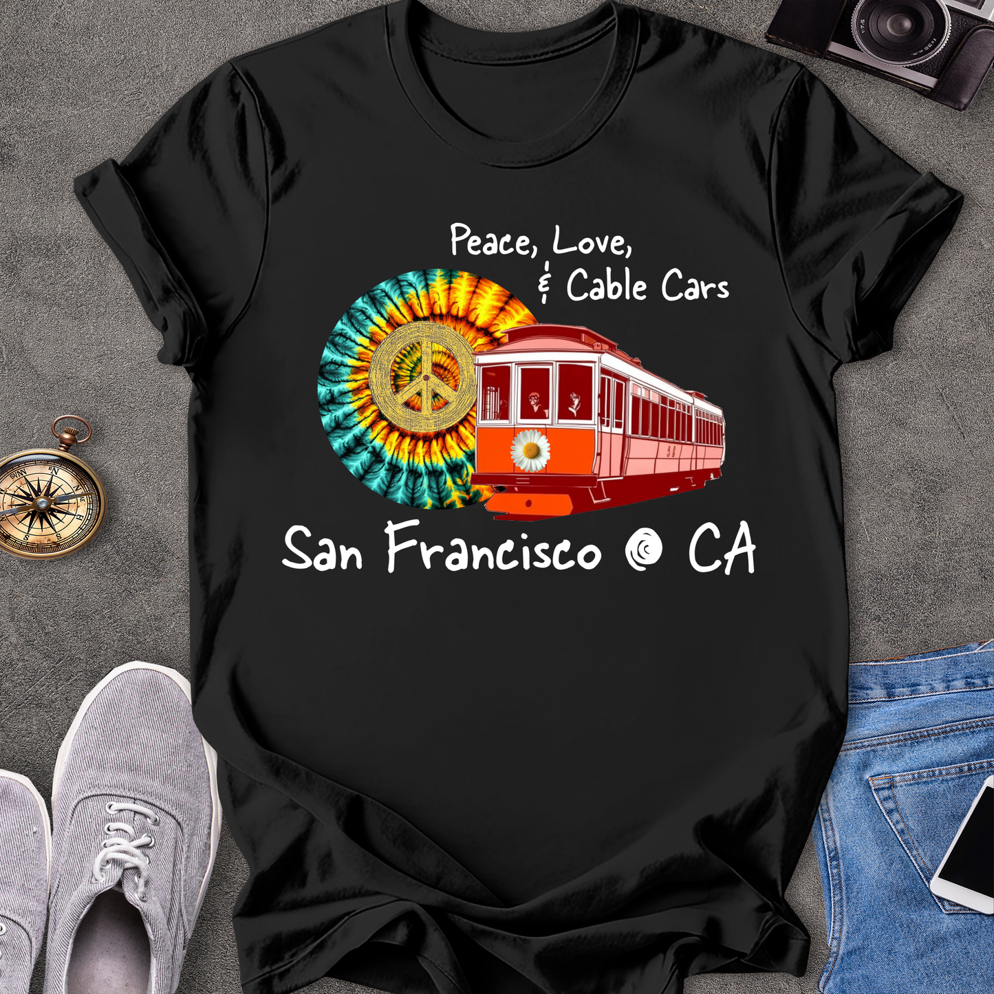 Peace Love & Cable Cars - San Francisco T-Shirt