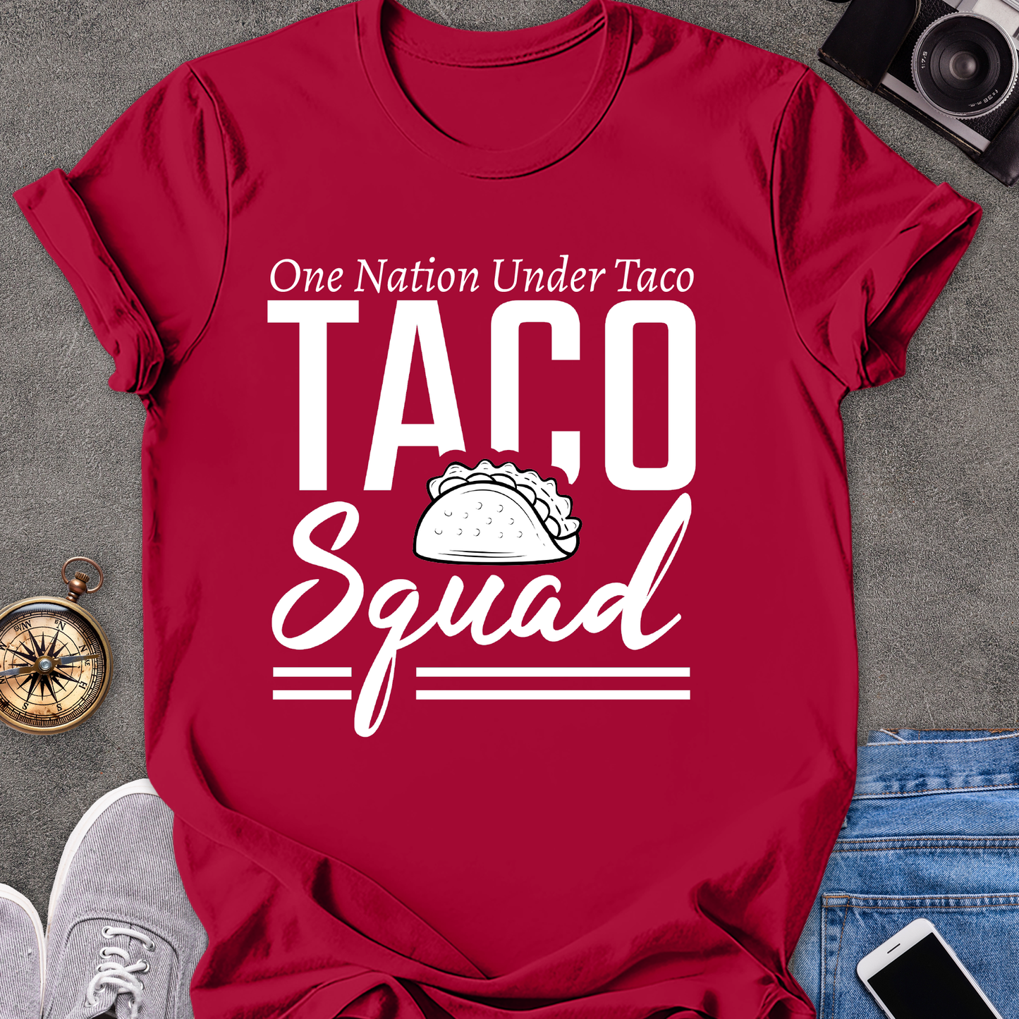 Taco Squad-One Nation Under Taco | Unisex Softstyle T-Shirt | Foodie Travel Tee