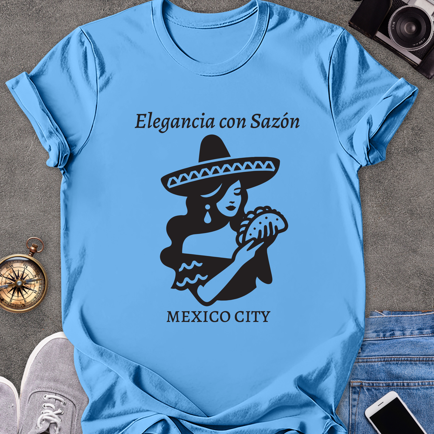 Elegancia con Sazón-Mexico City | Unisex Softstyle T-Shirt | Foodie Travel Tee