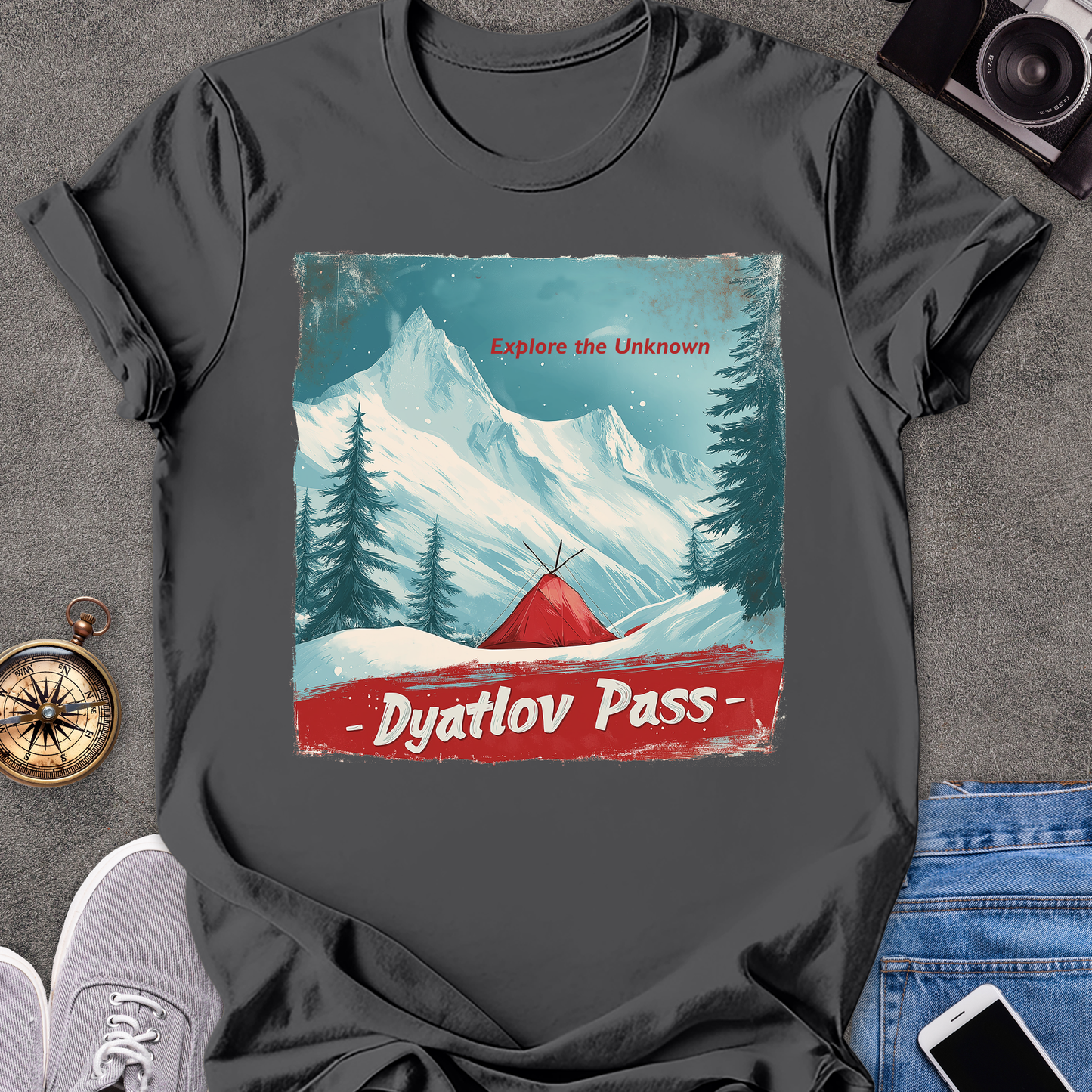 Dyatlov Pass - Explore the Unknown | Unisex Softstyle T-Shirt | Russia Hiking Travel Tee