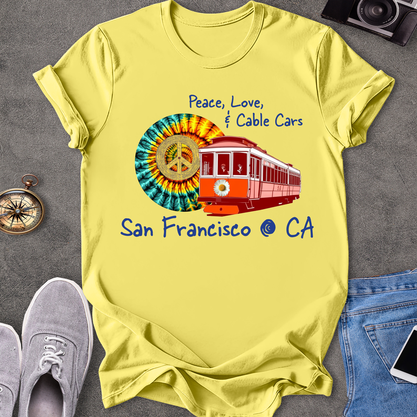 Peace Love & Cable Cars - San Francisco T-Shirt
