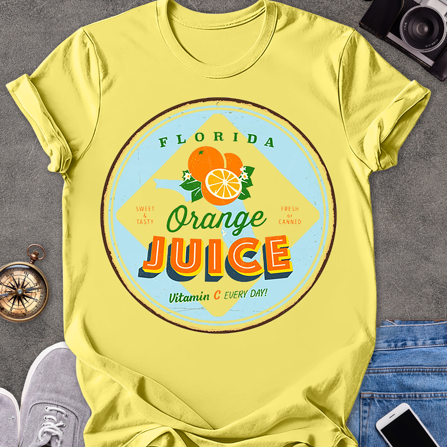 Florida Orange Juice, Vitamin C Everyday, Sweet & Tasty, Fresh Or Canned | Unisex Softstyle T-Shirt | Florida Travel Tee