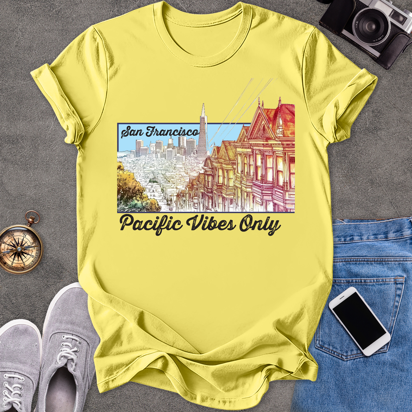 San Francisco - Pacific Vibes Only | Unisex Softstyle T-Shirt | Travel Lover Tee
