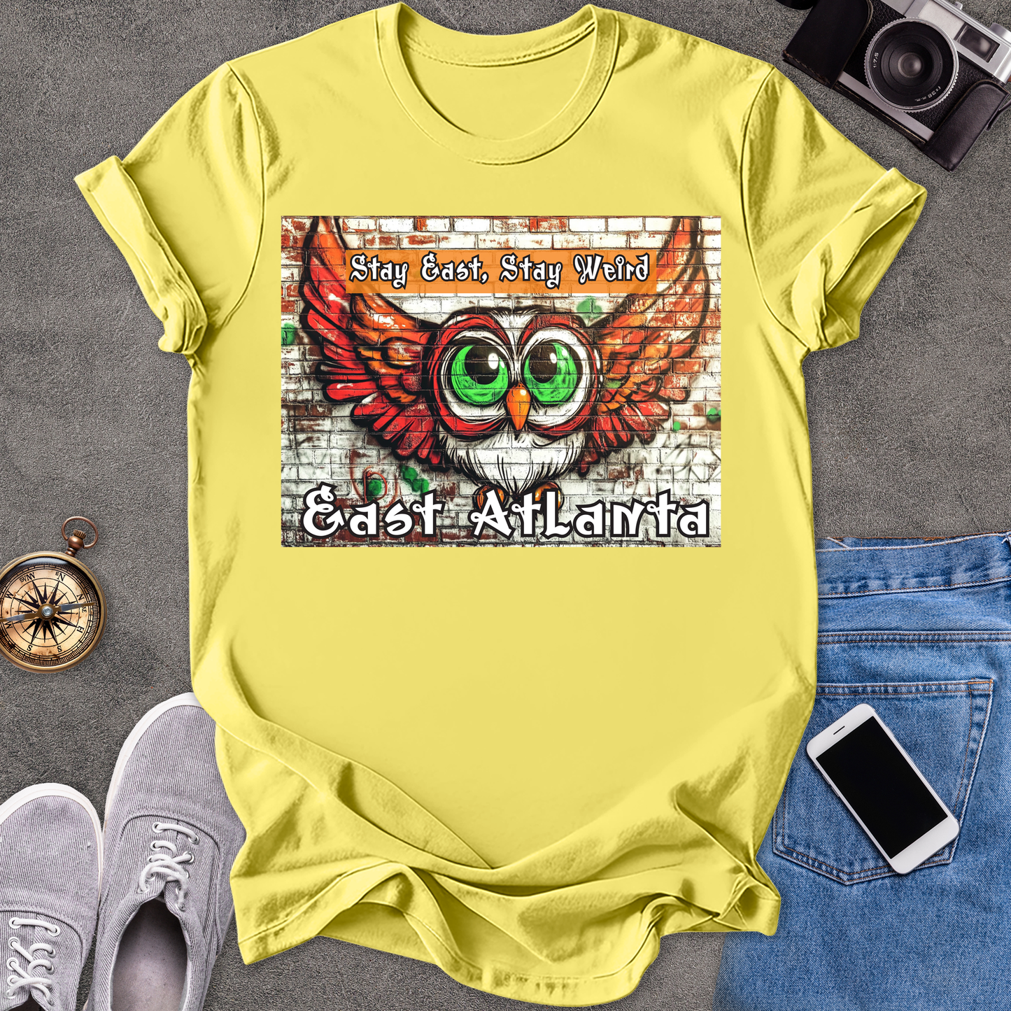 Stay East, Stay Weird - East Atlanta | Unisex Softstyle T-Shirt | Atlanta GA