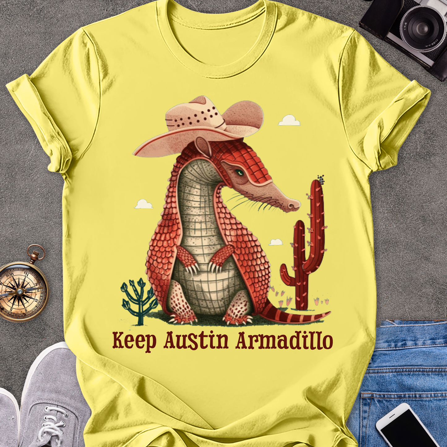 Keep Austin Armadillo| Unisex Softstyle T-Shirt | Texas Travel Tee